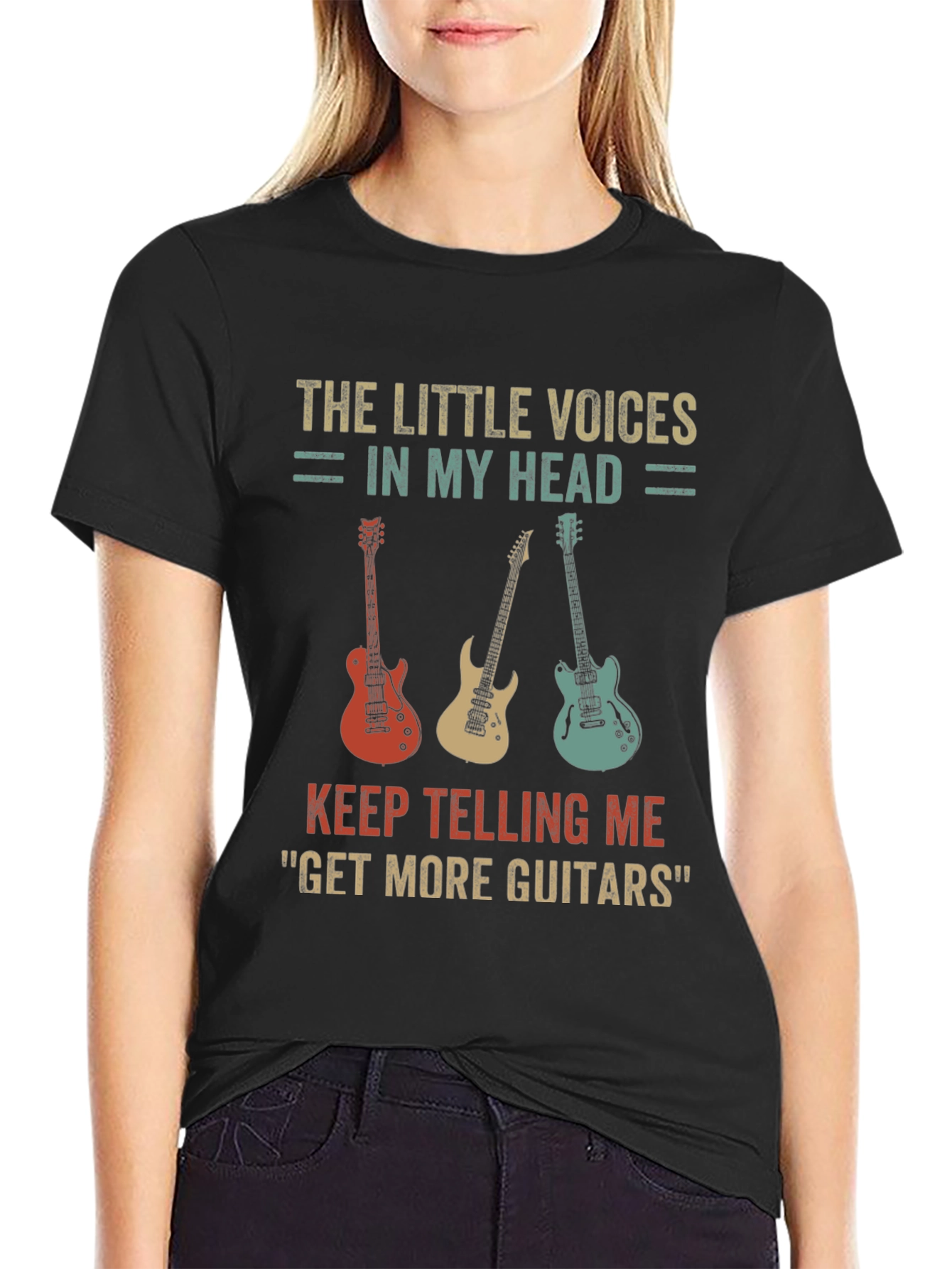 Funny Guitar T-Shirt - Little Voices More Guitars!