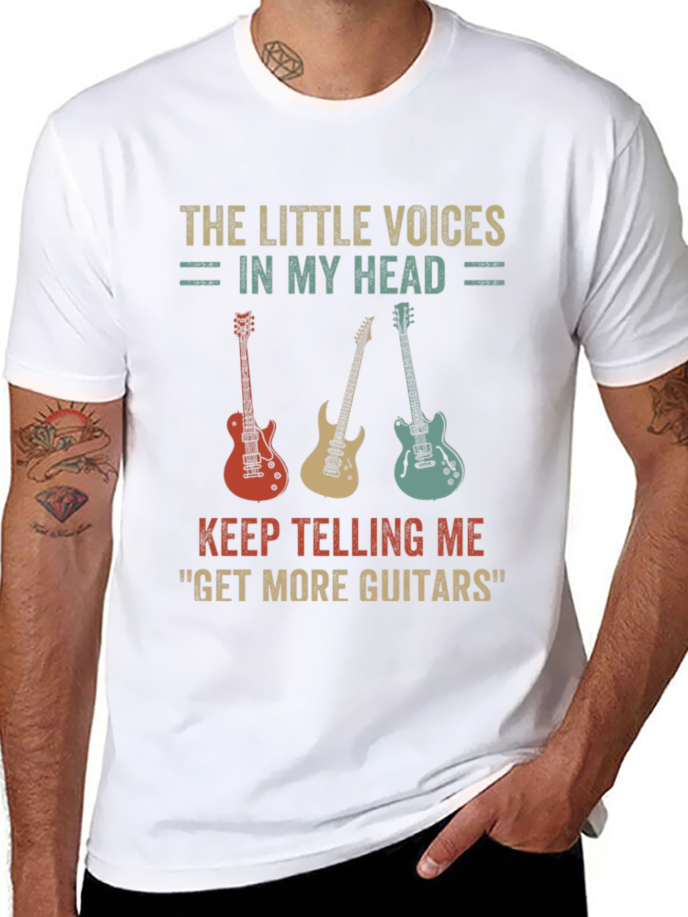 Funny Guitar T-Shirt - Little Voices More Guitars!