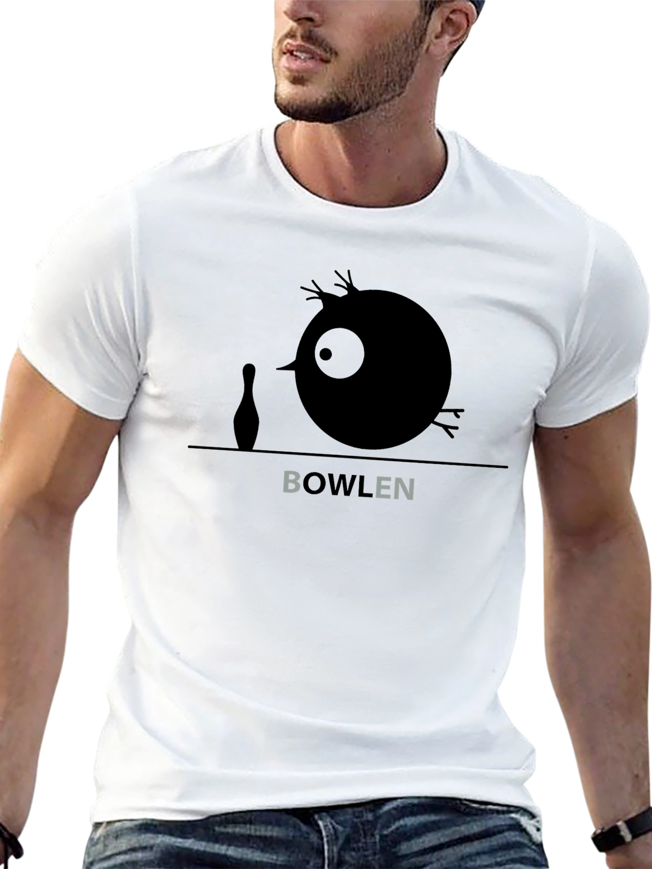 Black Bowlen Cartoon T-Shirt