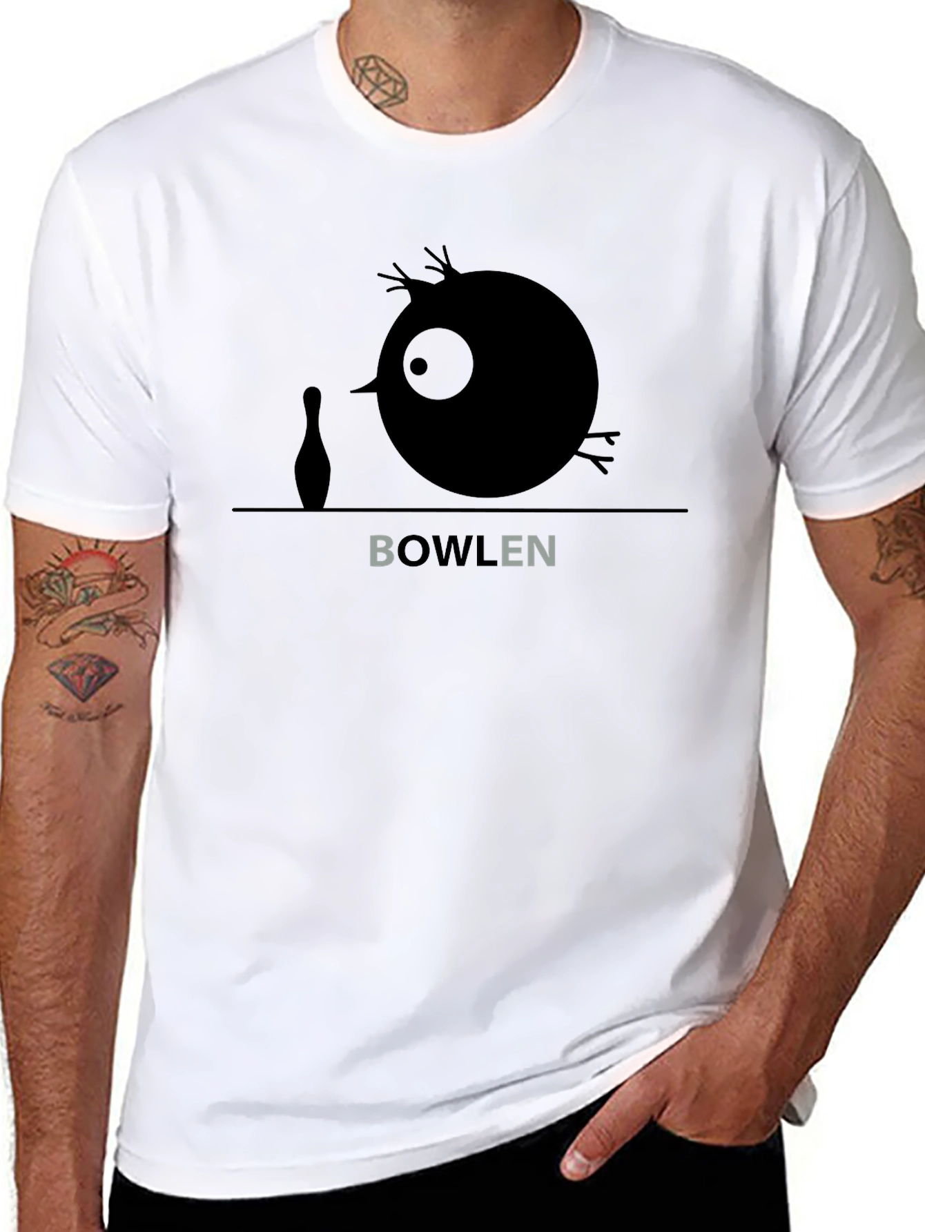 Black Bowlen Cartoon T-Shirt