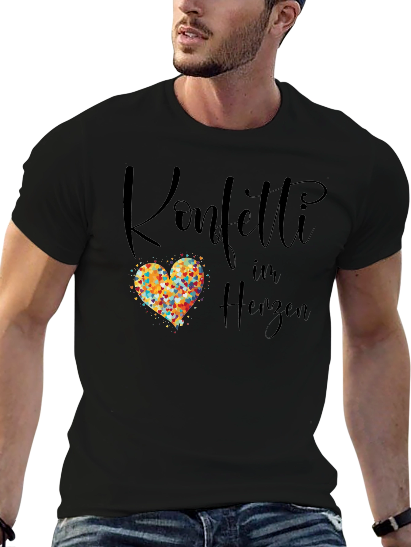 Konfetti im Herzen Graphic Tee - Black T-Shirt