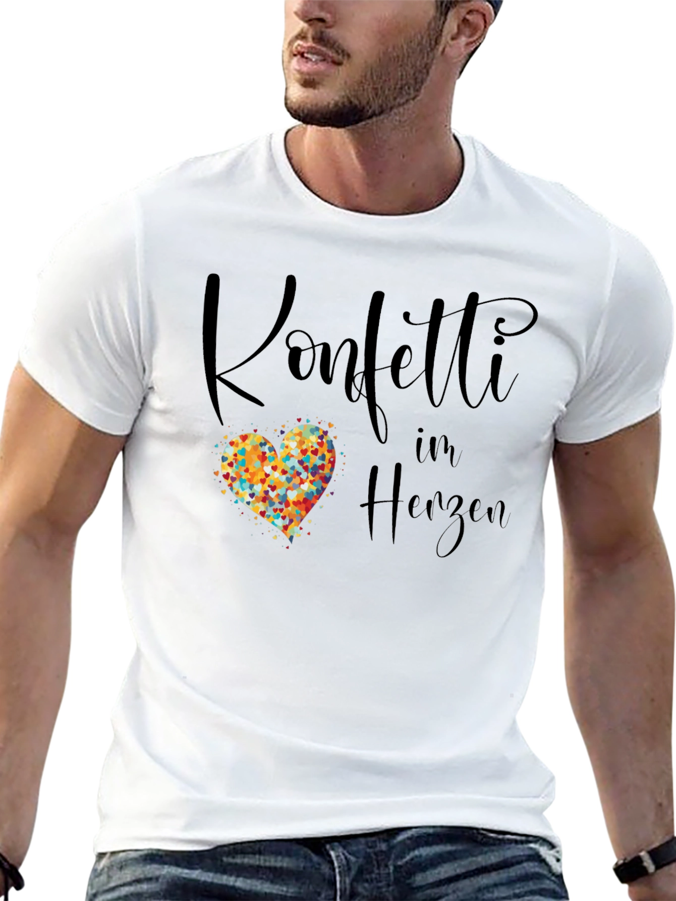 Konfetti im Herzen Graphic Tee - Black T-Shirt