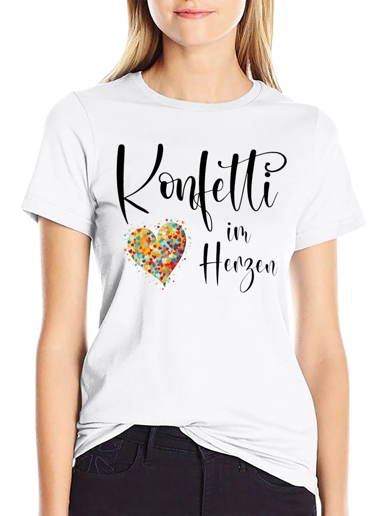 Konfetti im Herzen Graphic Tee - Black T-Shirt