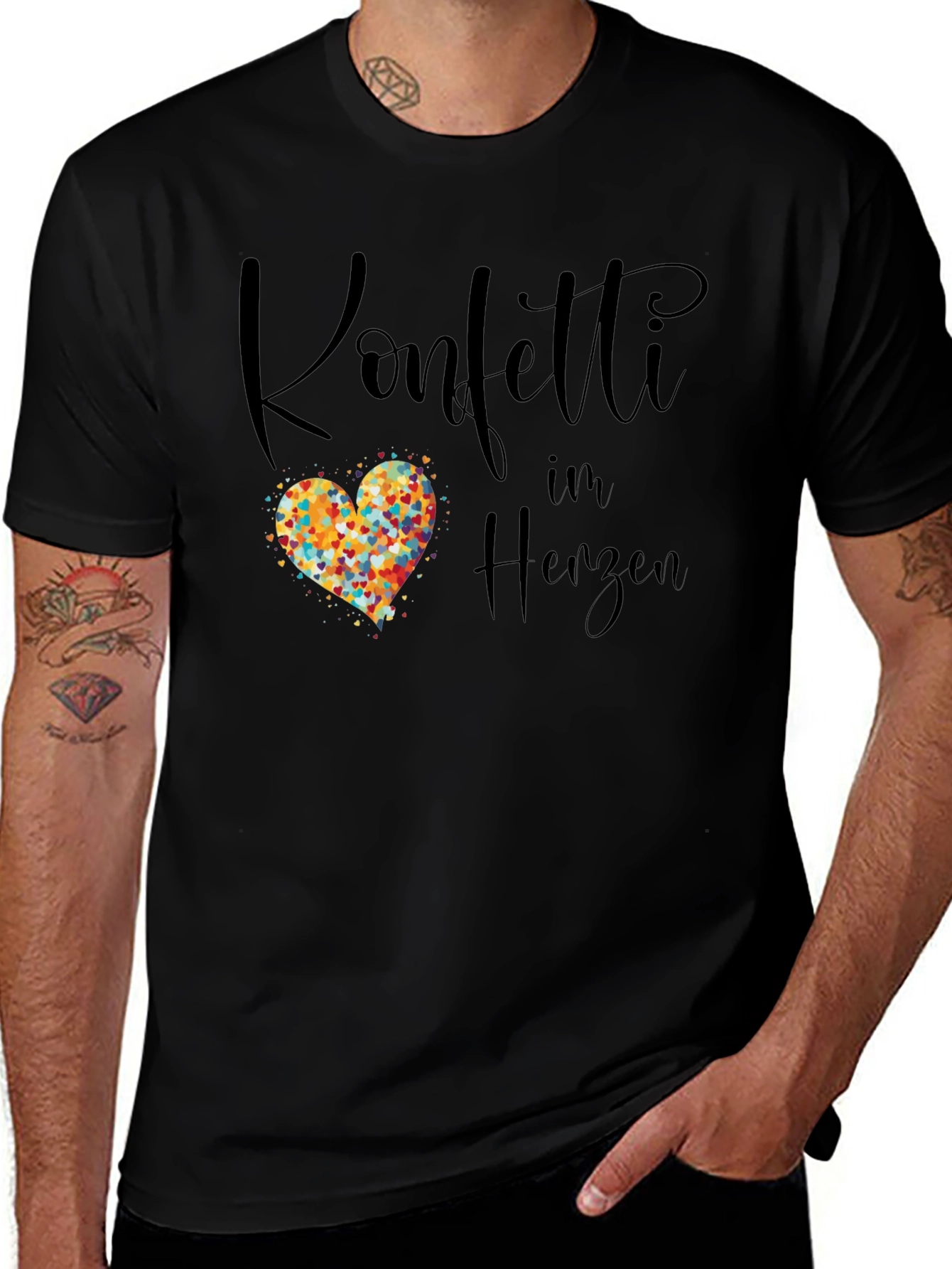 Konfetti im Herzen Graphic Tee - Black T-Shirt