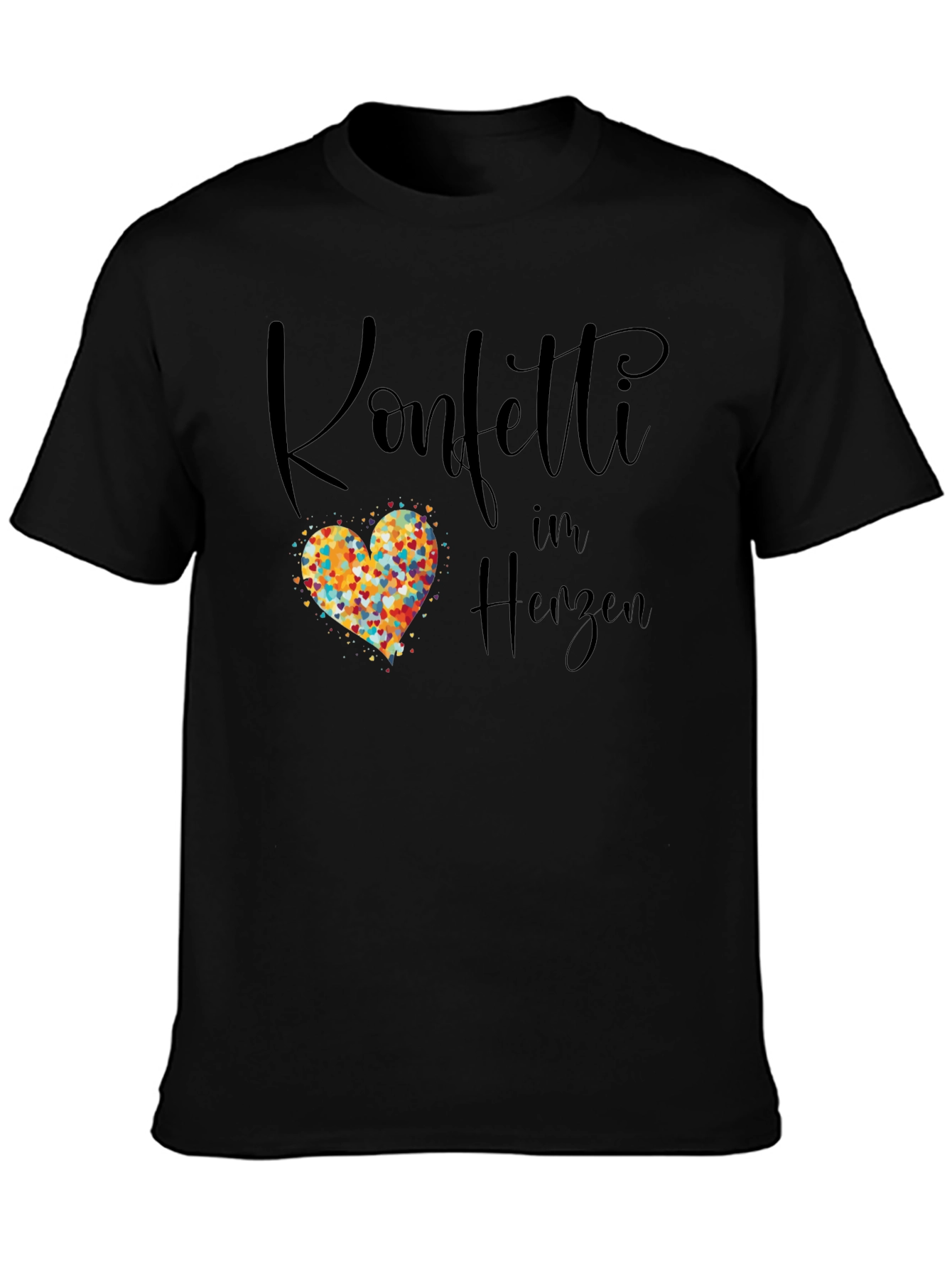 Konfetti im Herzen Graphic Tee - Black T-Shirt