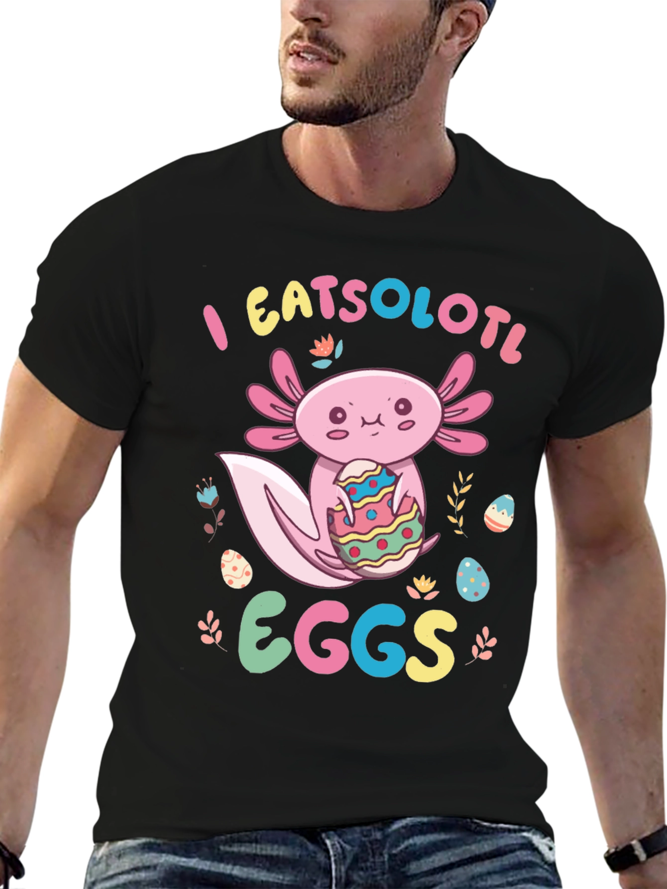Axolotl Easter Egg T-Shirt - Cute Kawaii Design