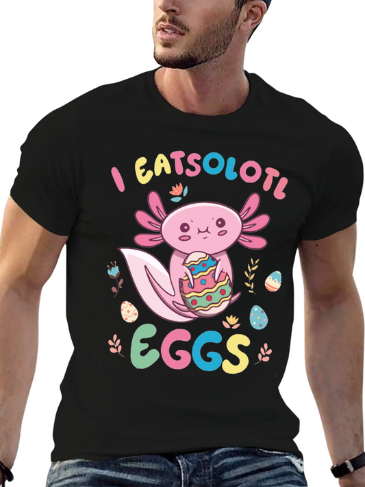 Axolotl Easter Egg T-Shirt - Cute Kawaii Design