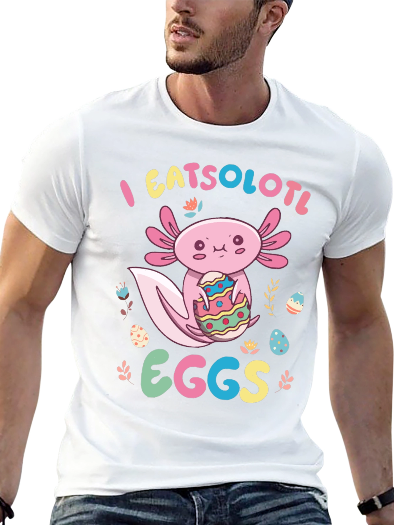 Axolotl Easter Egg T-Shirt - Cute Kawaii Design