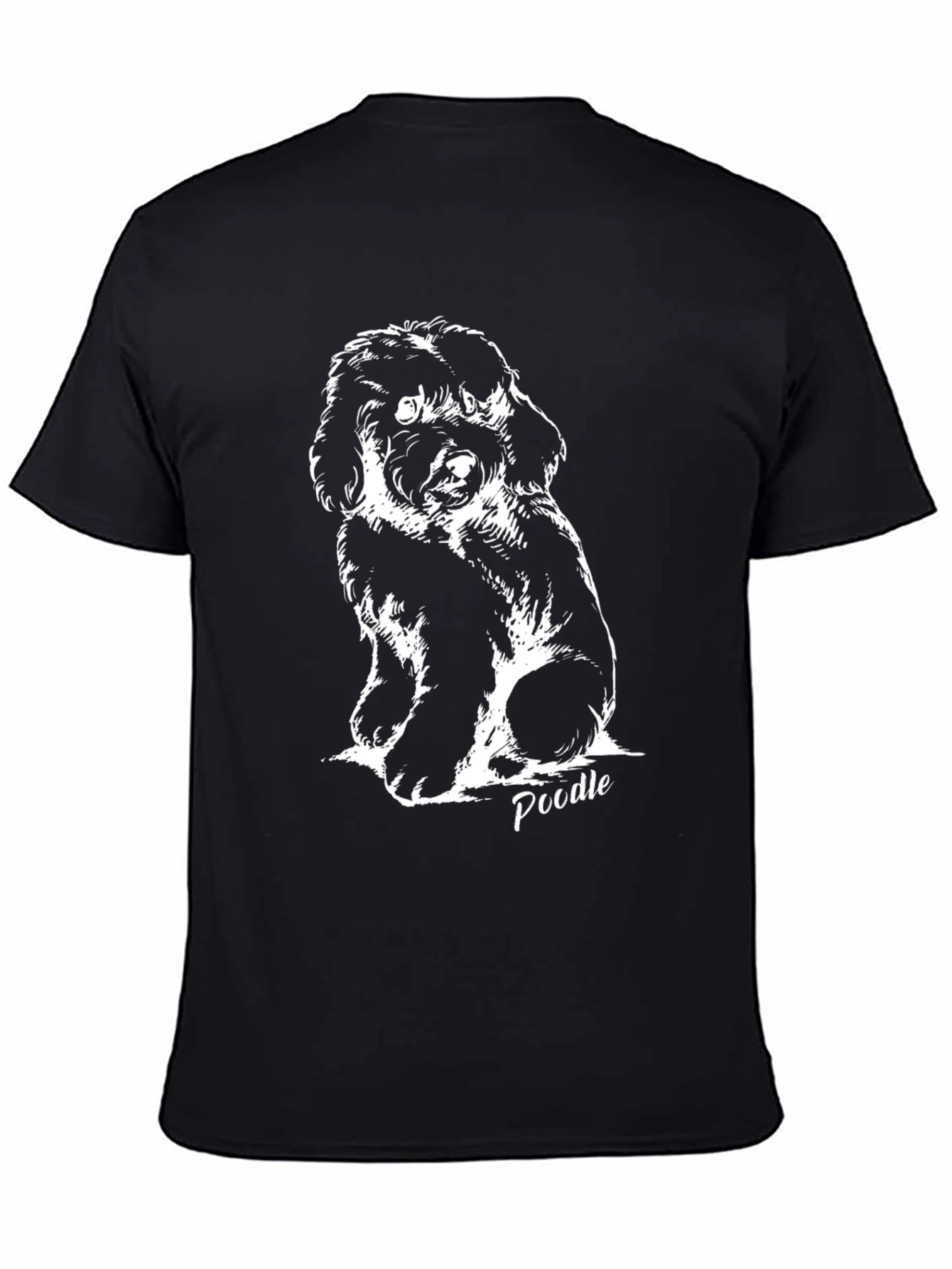 Poodle Sketch Black T-Shirt
