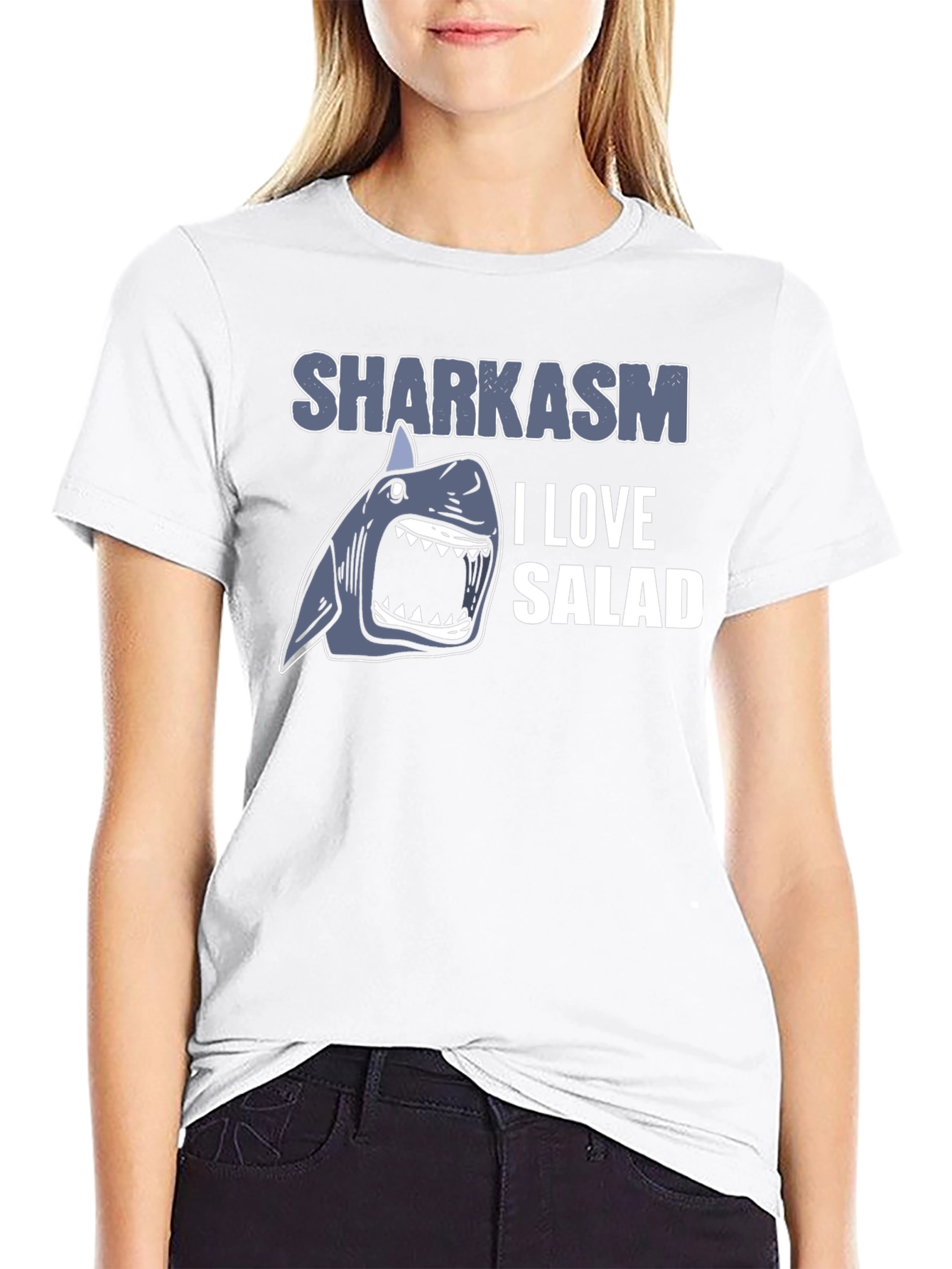 Sharkasm I Love Salad Mens T-Shirt