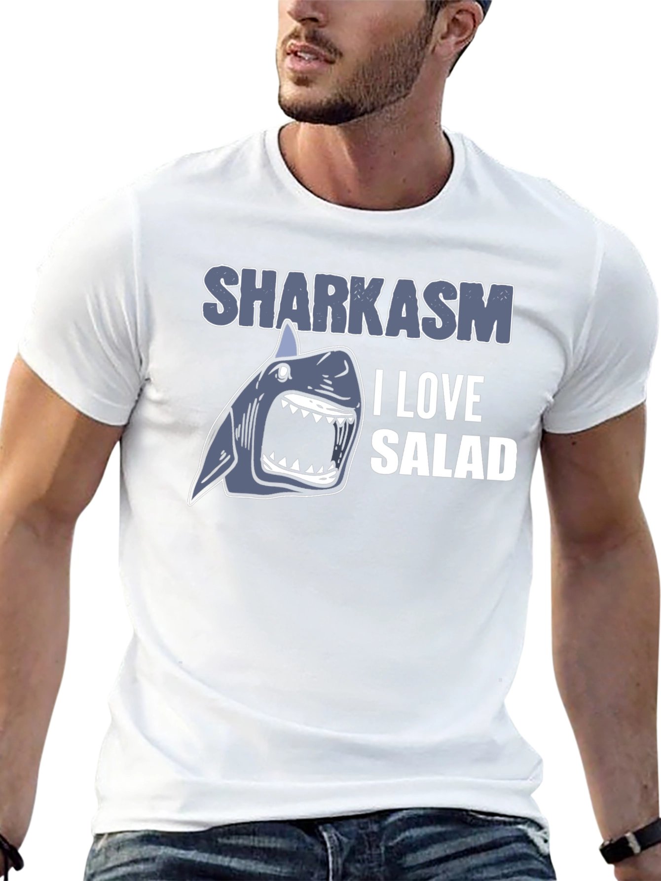 Sharkasm I Love Salad Mens T-Shirt
