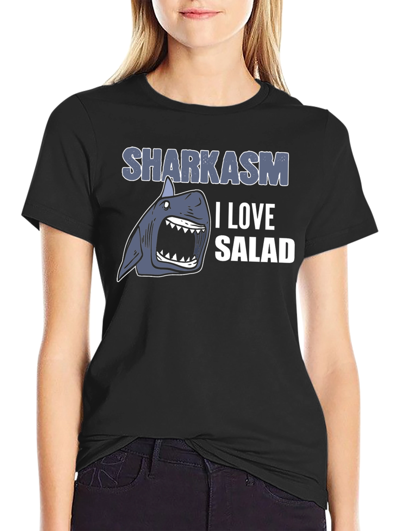 Sharkasm I Love Salad Mens T-Shirt