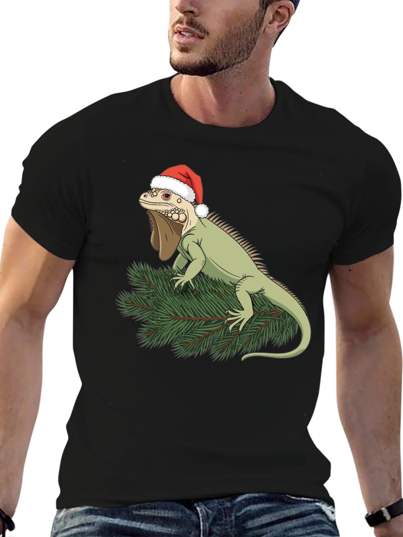 Festive Iguana Christmas T-Shirt