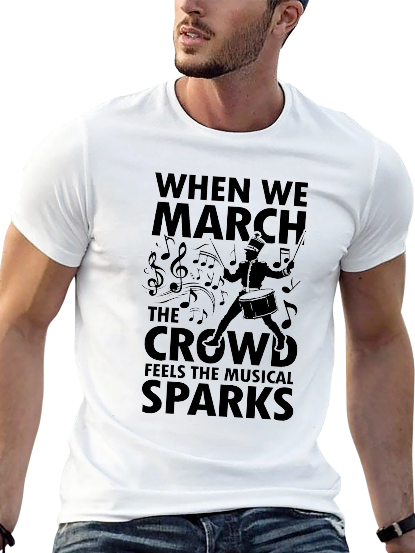 Marching Band Drummer T-Shirt - Musical Sparks