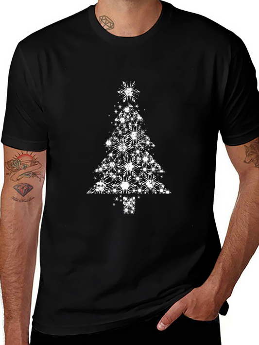 Festive Snowflake Christmas Tree Graphic Tee