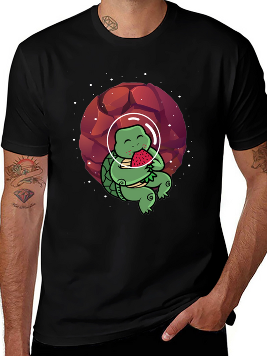 Astronaut Turtle T-Shirt - Space & Watermelon Fun!