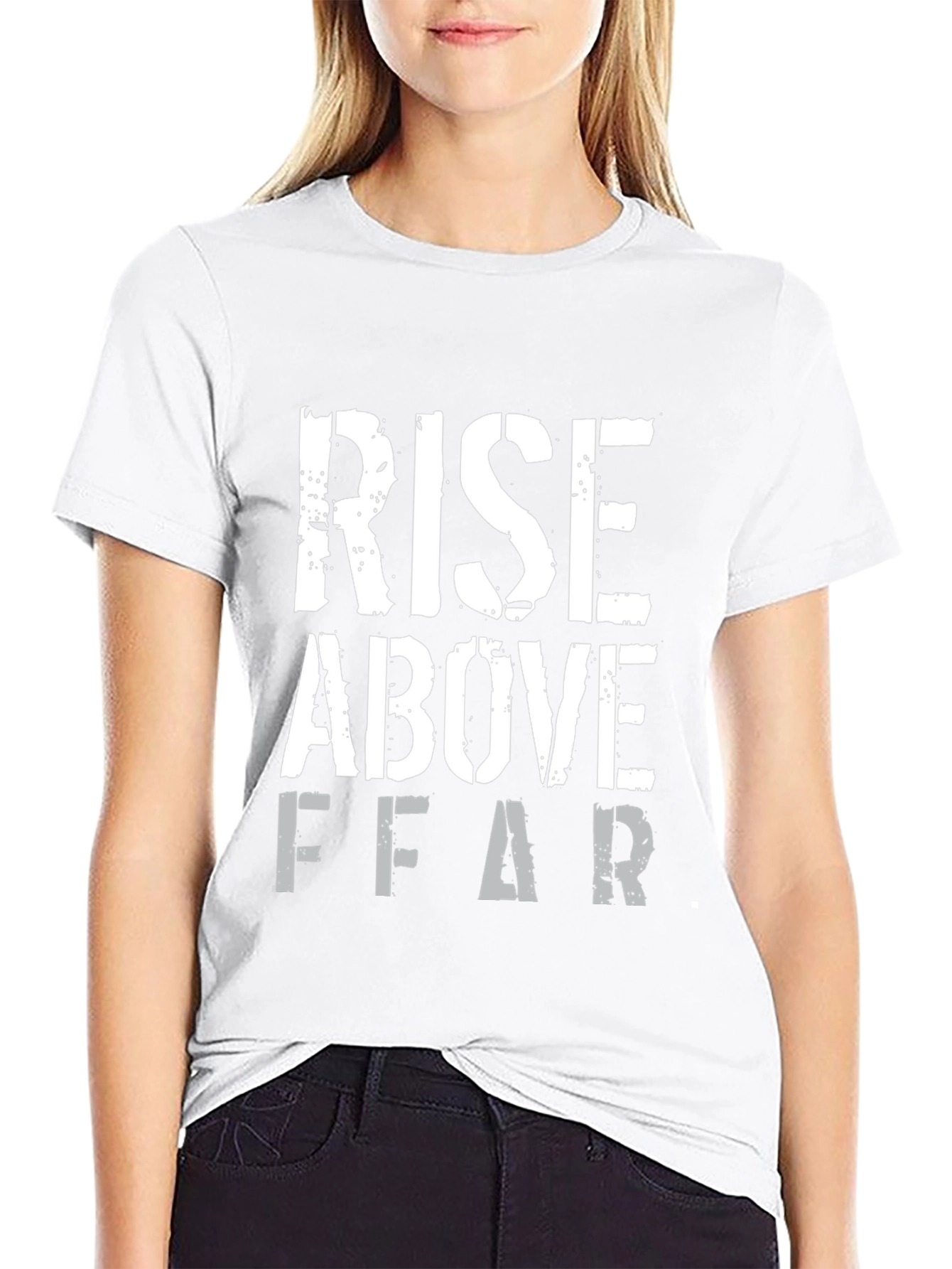 Rise Above Fear Black Graphic T-Shirt