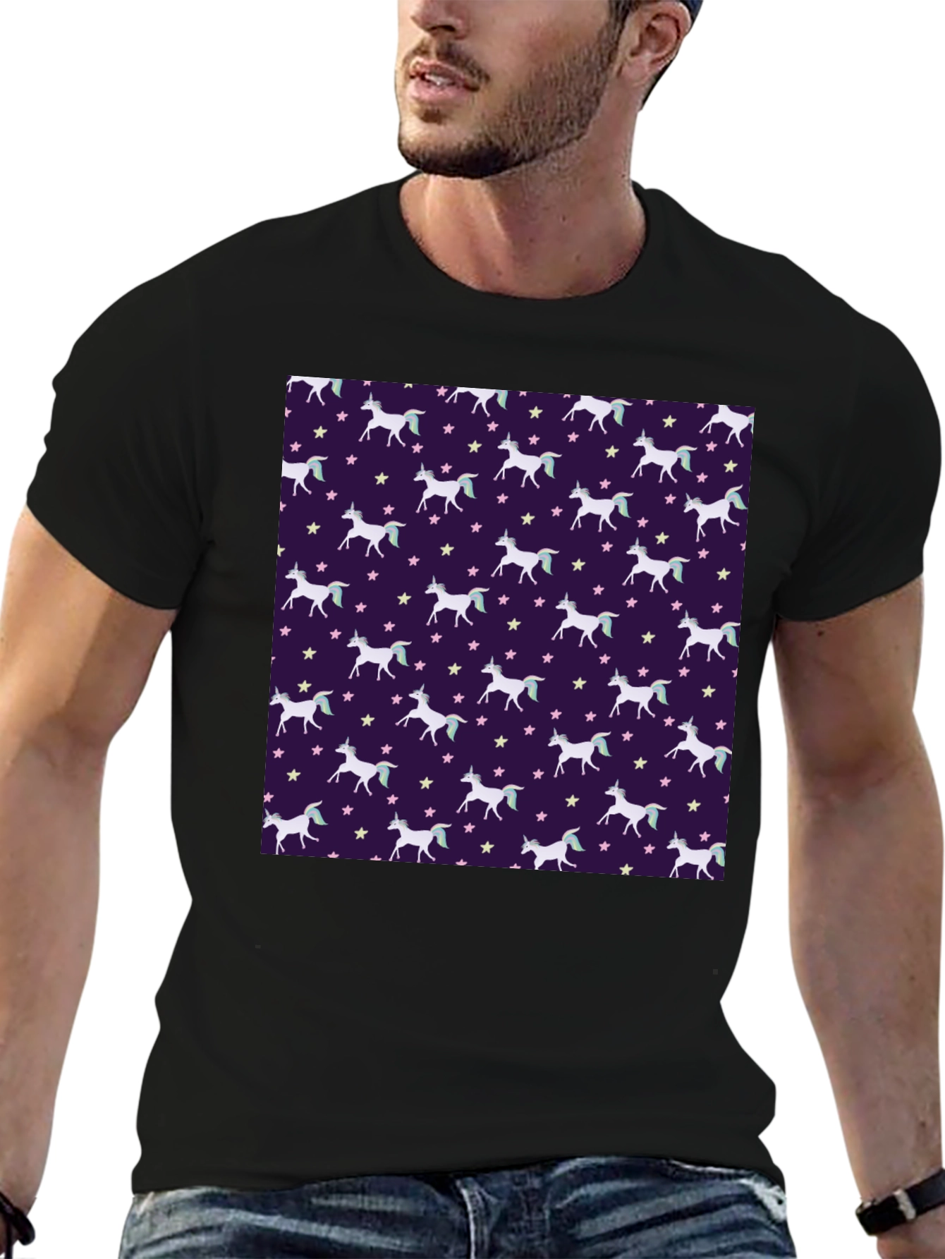 Unicorn Star Pattern T-Shirt
