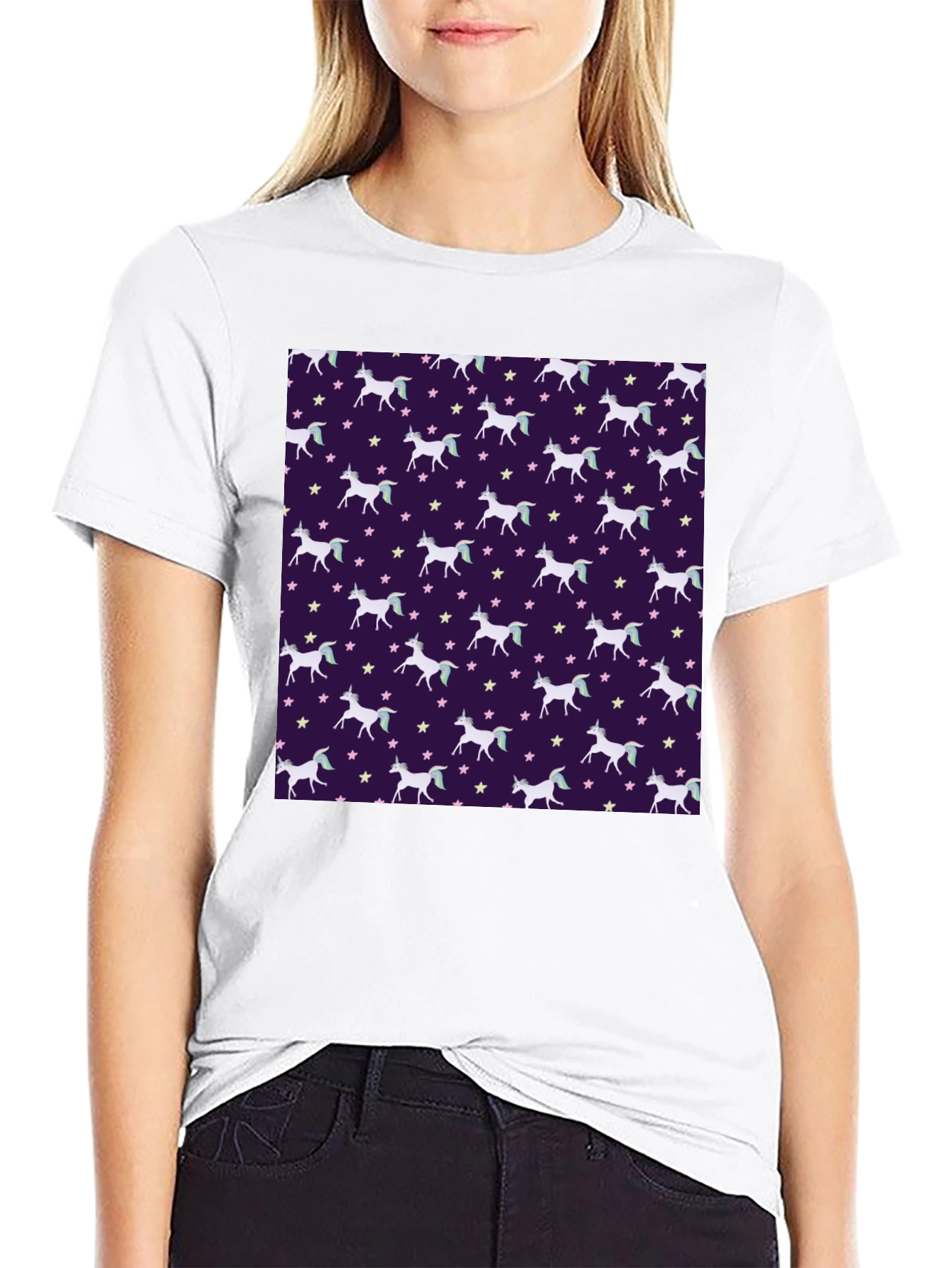 Unicorn Star Pattern T-Shirt