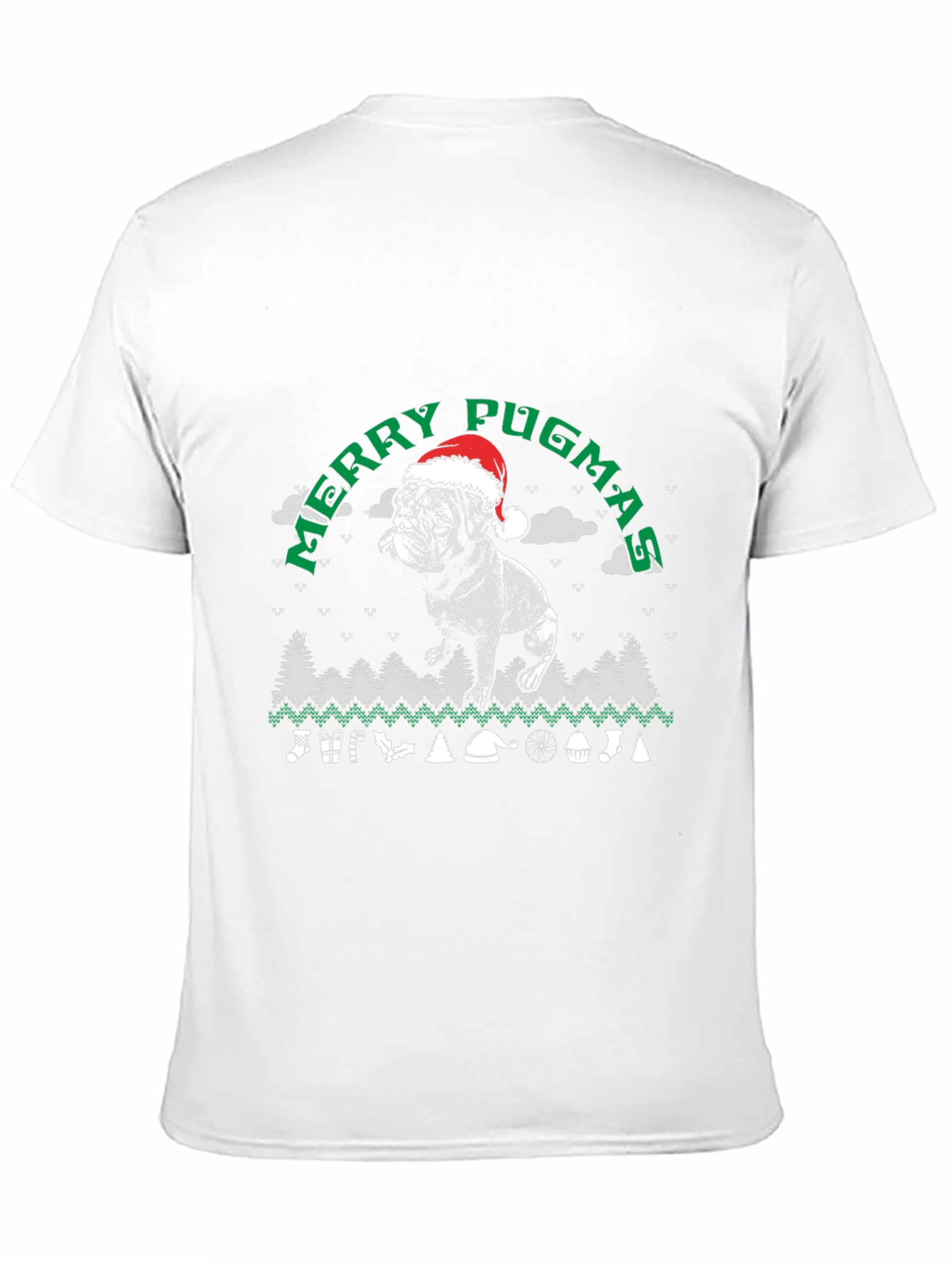 Merry Pugmas T-Shirt: Ugly Christmas Sweater Dog Lover Tee