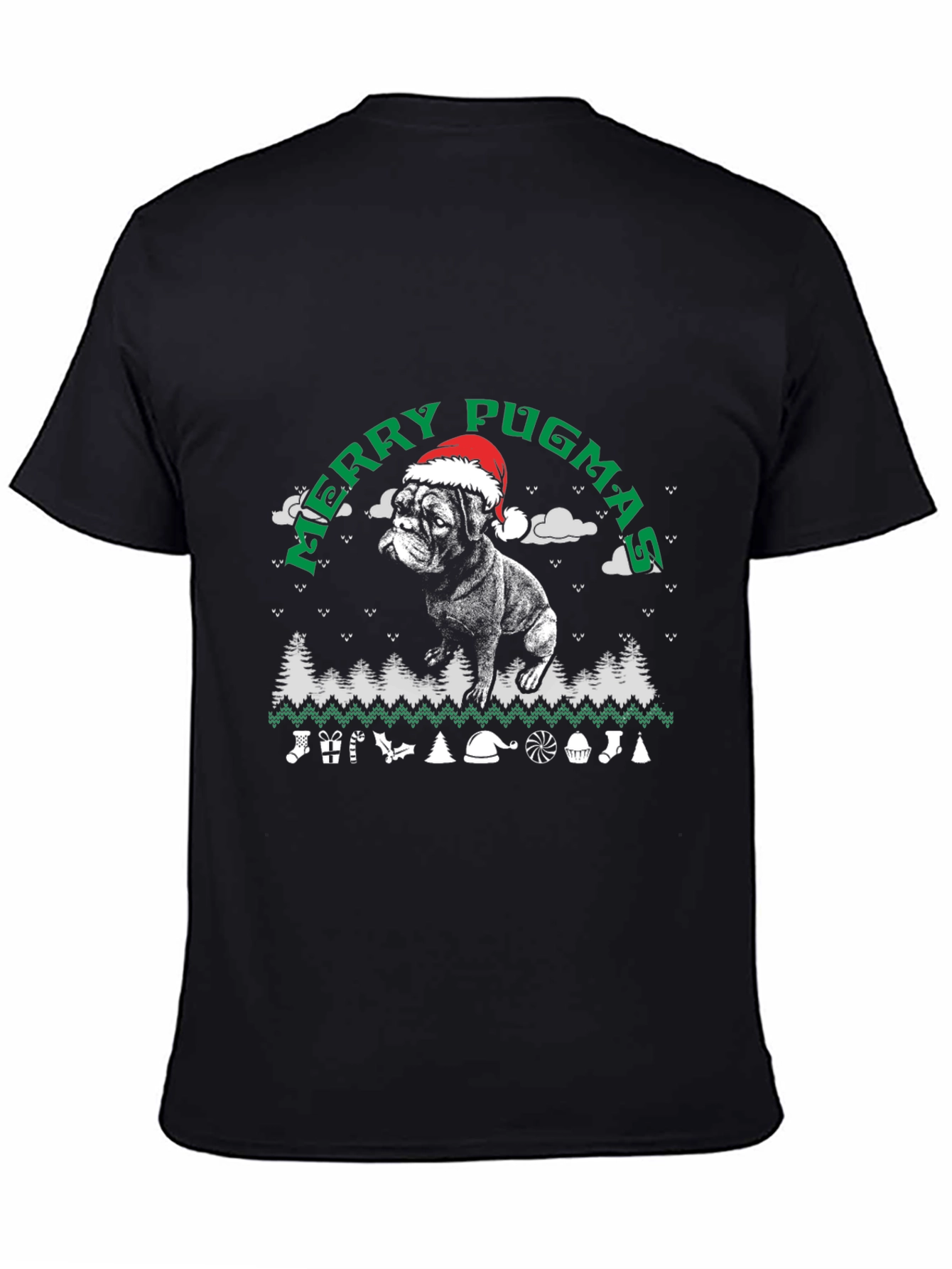 Merry Pugmas T-Shirt: Ugly Christmas Sweater Dog Lover Tee