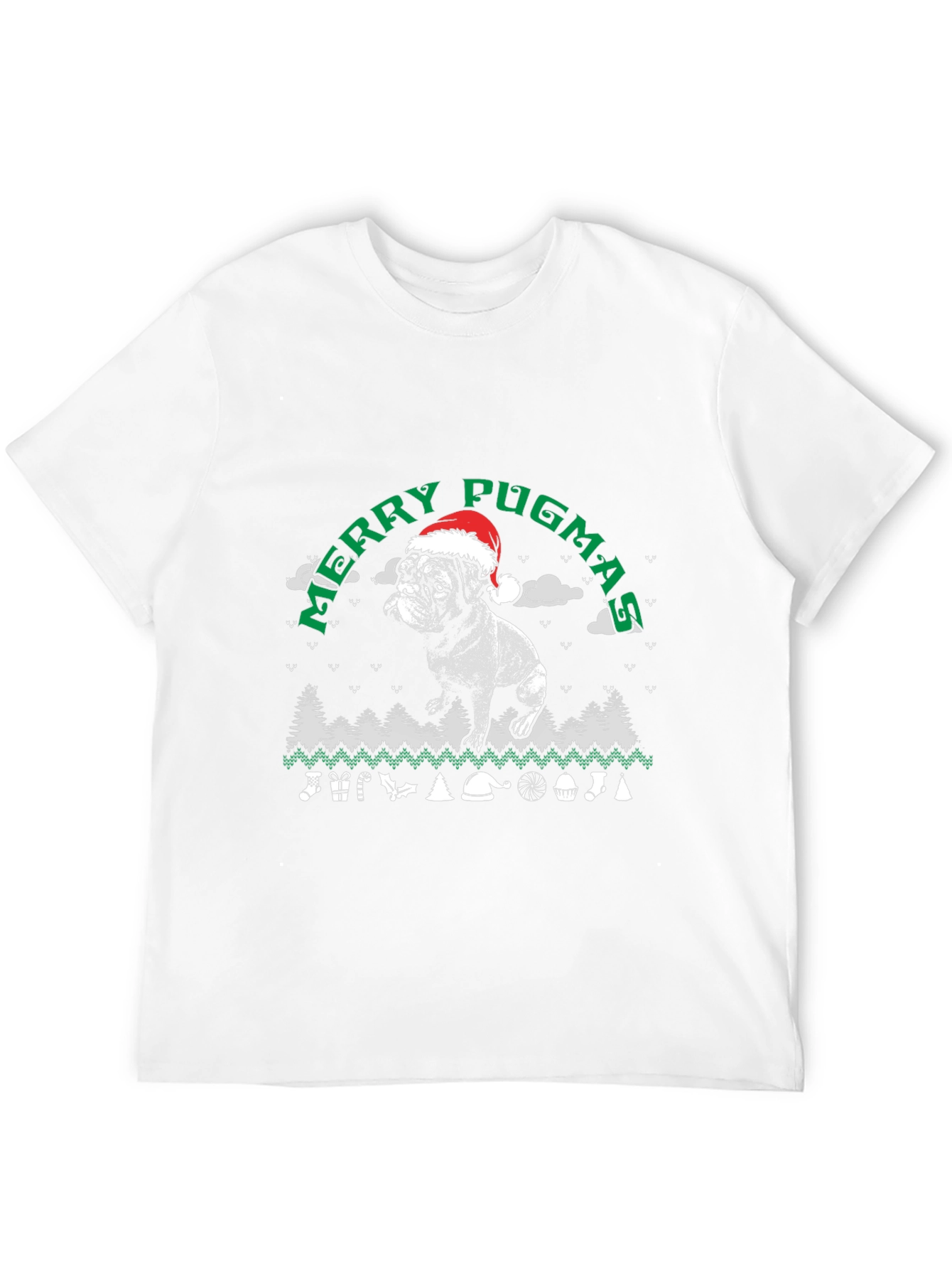 Merry Pugmas T-Shirt: Ugly Christmas Sweater Dog Lover Tee