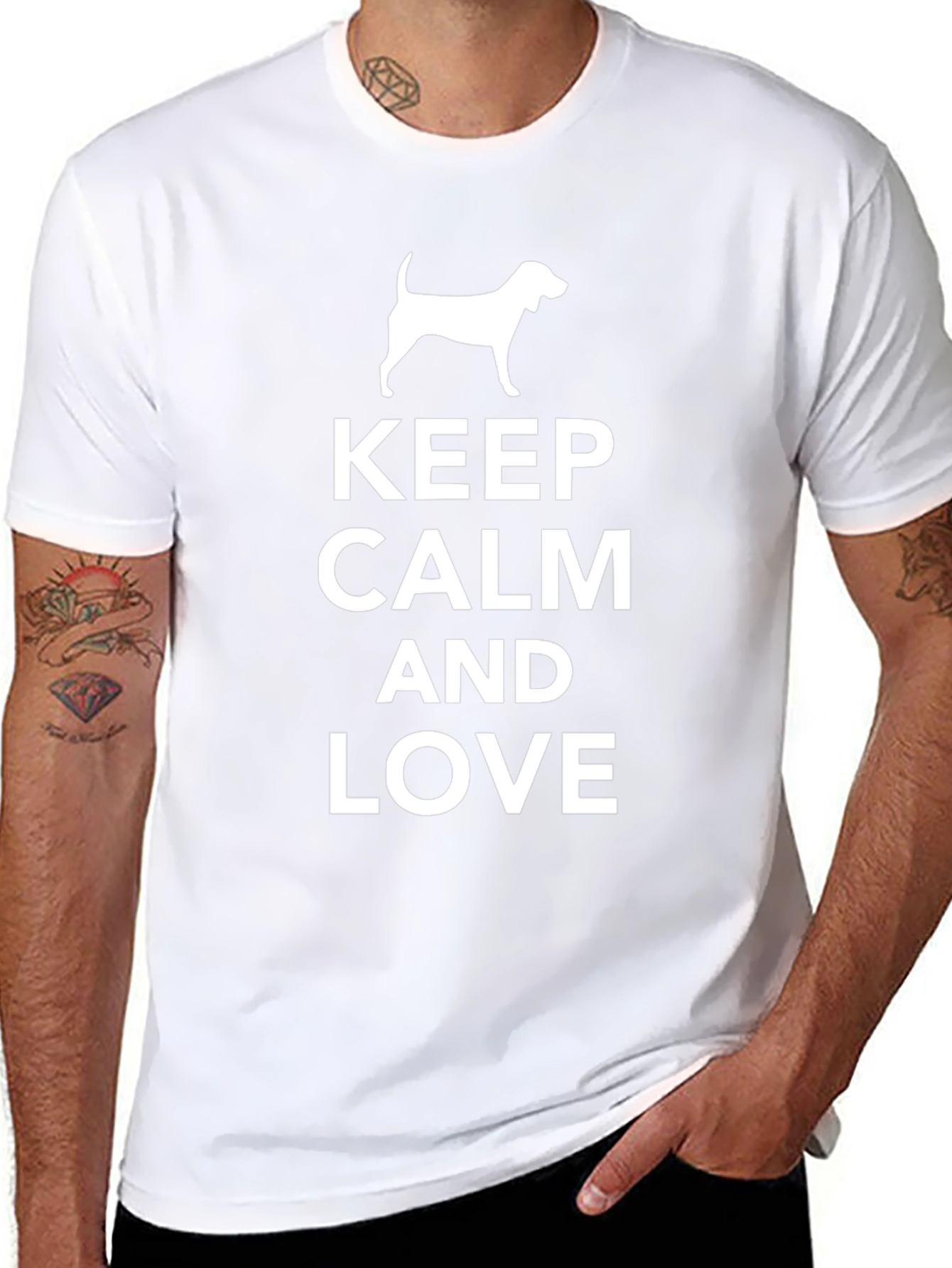 Keep Calm and Love Dog T-Shirt - Black