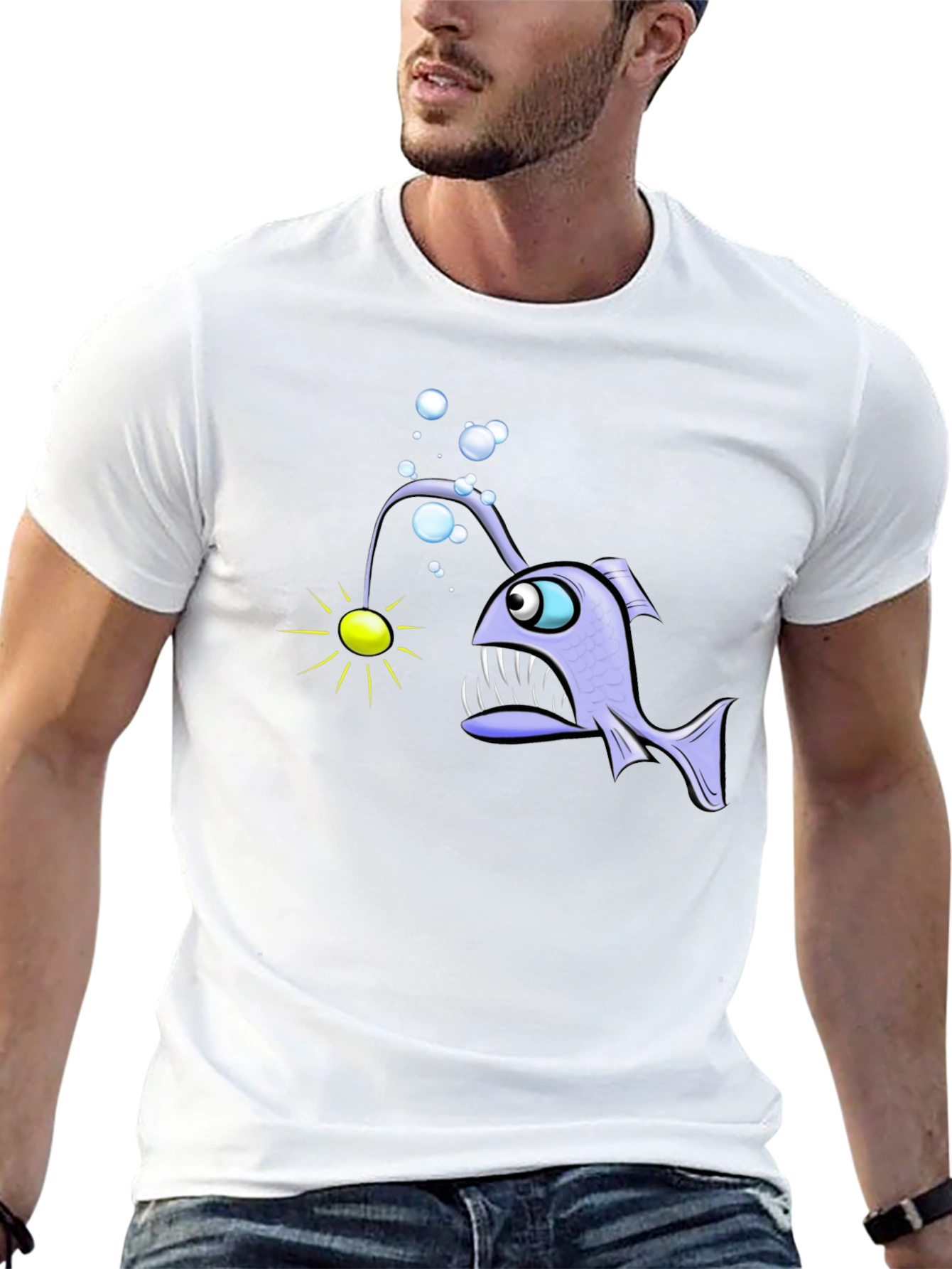 Angler Fish Graphic T-Shirt - Unique Design