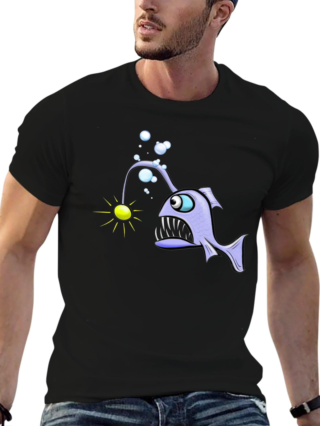 Angler Fish Graphic T-Shirt - Unique Design