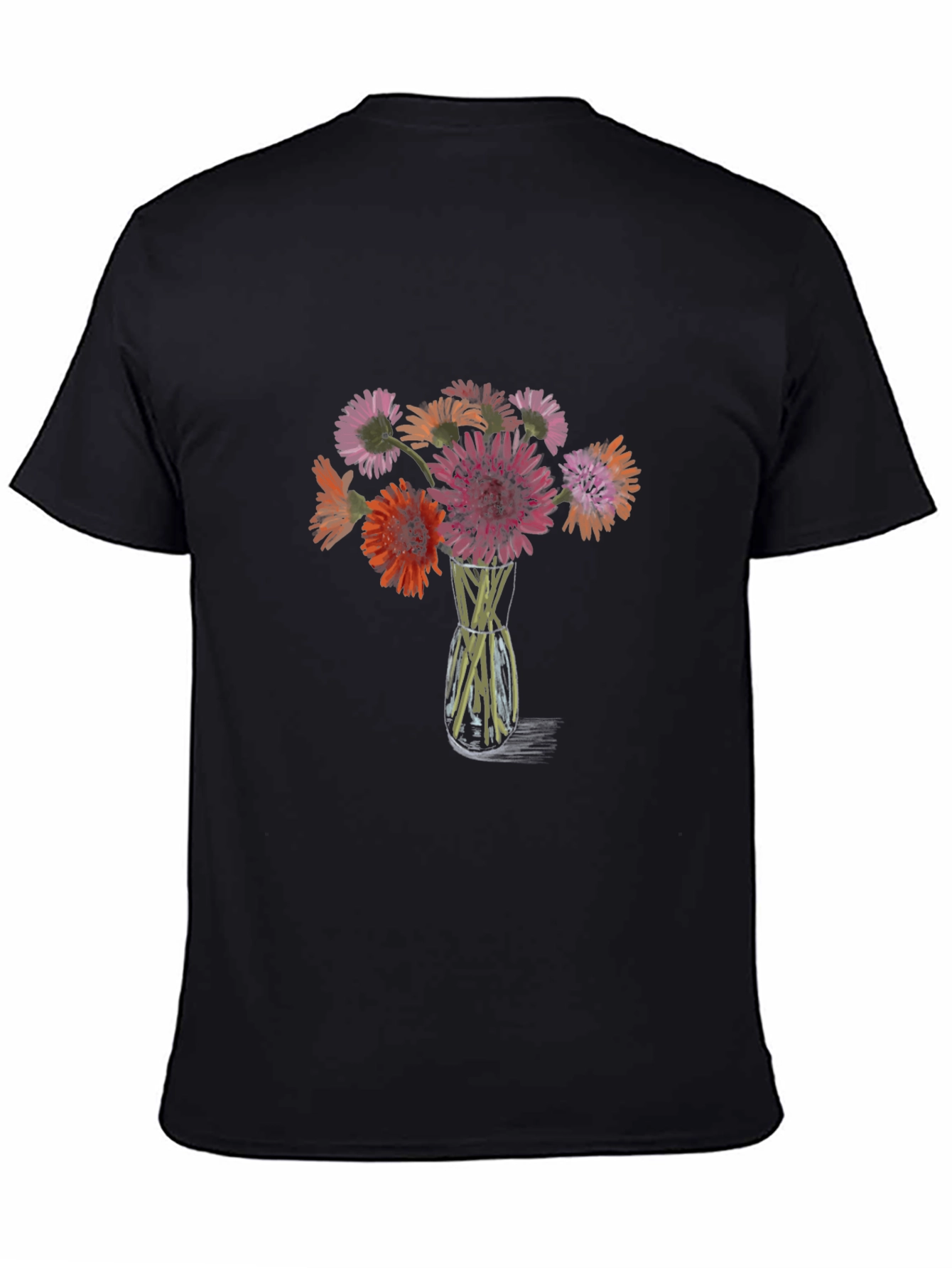 Floral Vase Graphic Tee - Casual Style