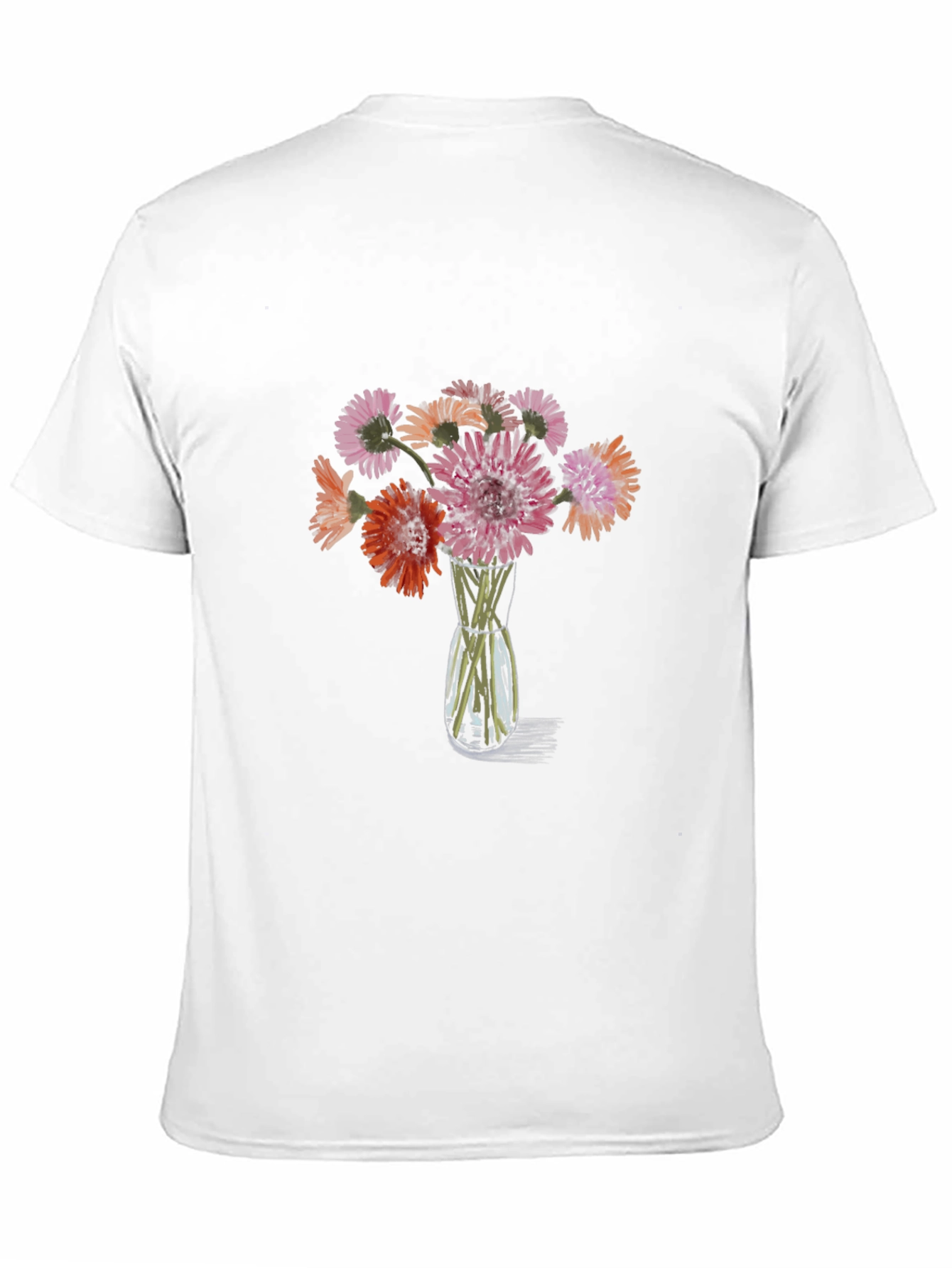 Floral Vase Graphic Tee - Casual Style