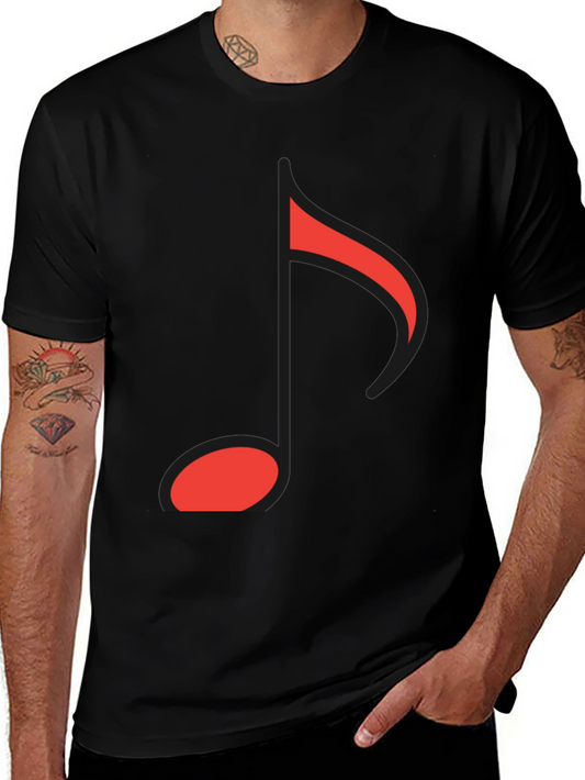 Musical Note Graphic Tee - Black Cotton Comfort