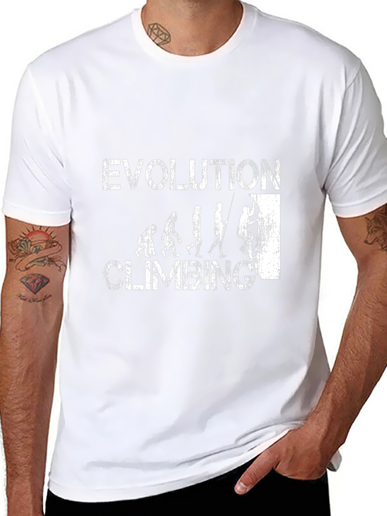 Evolution of Climbing Graphic Tee - Black Cotton