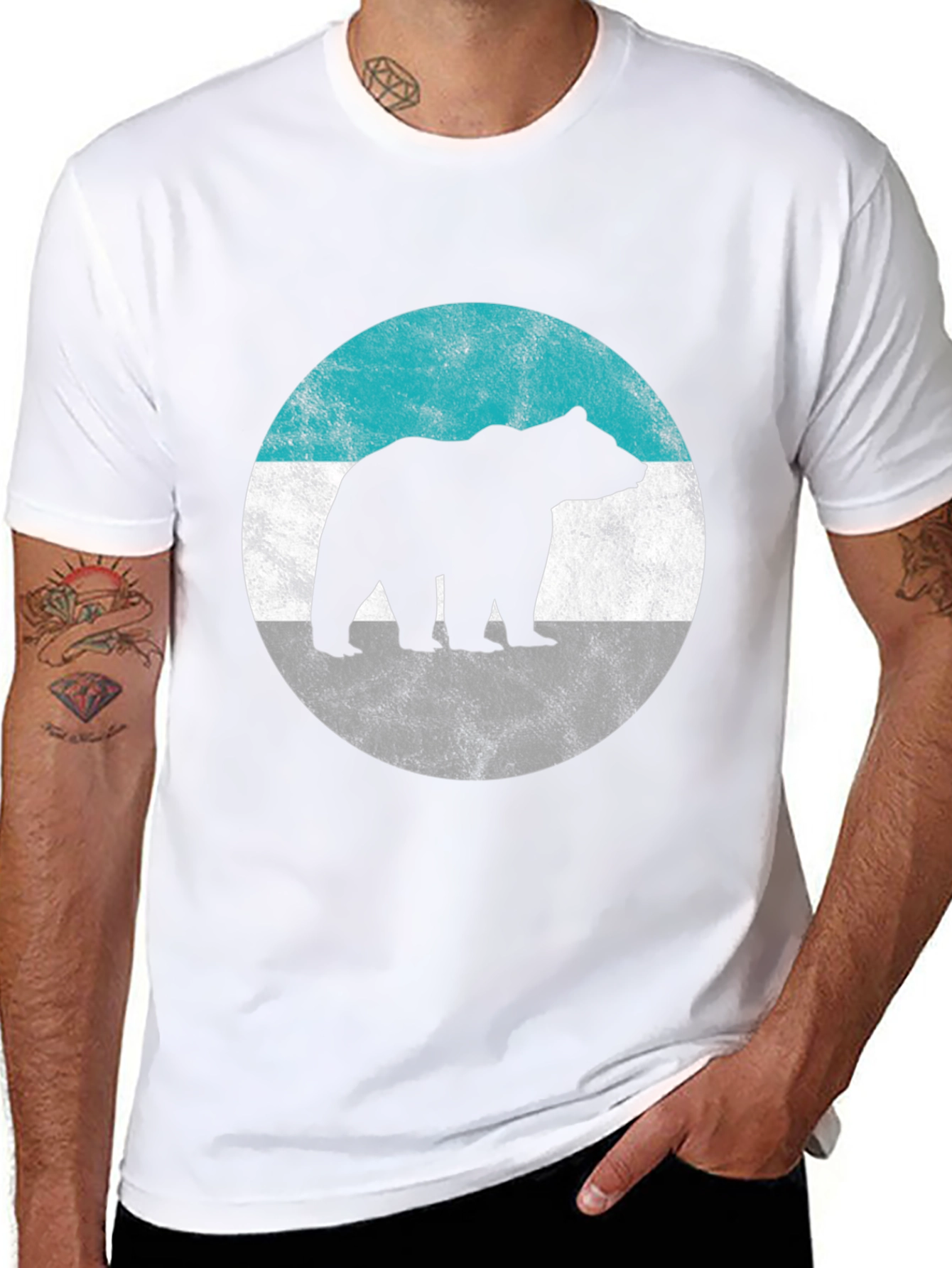 Bear Silhouette Graphic Tee - Mens Black Shirt