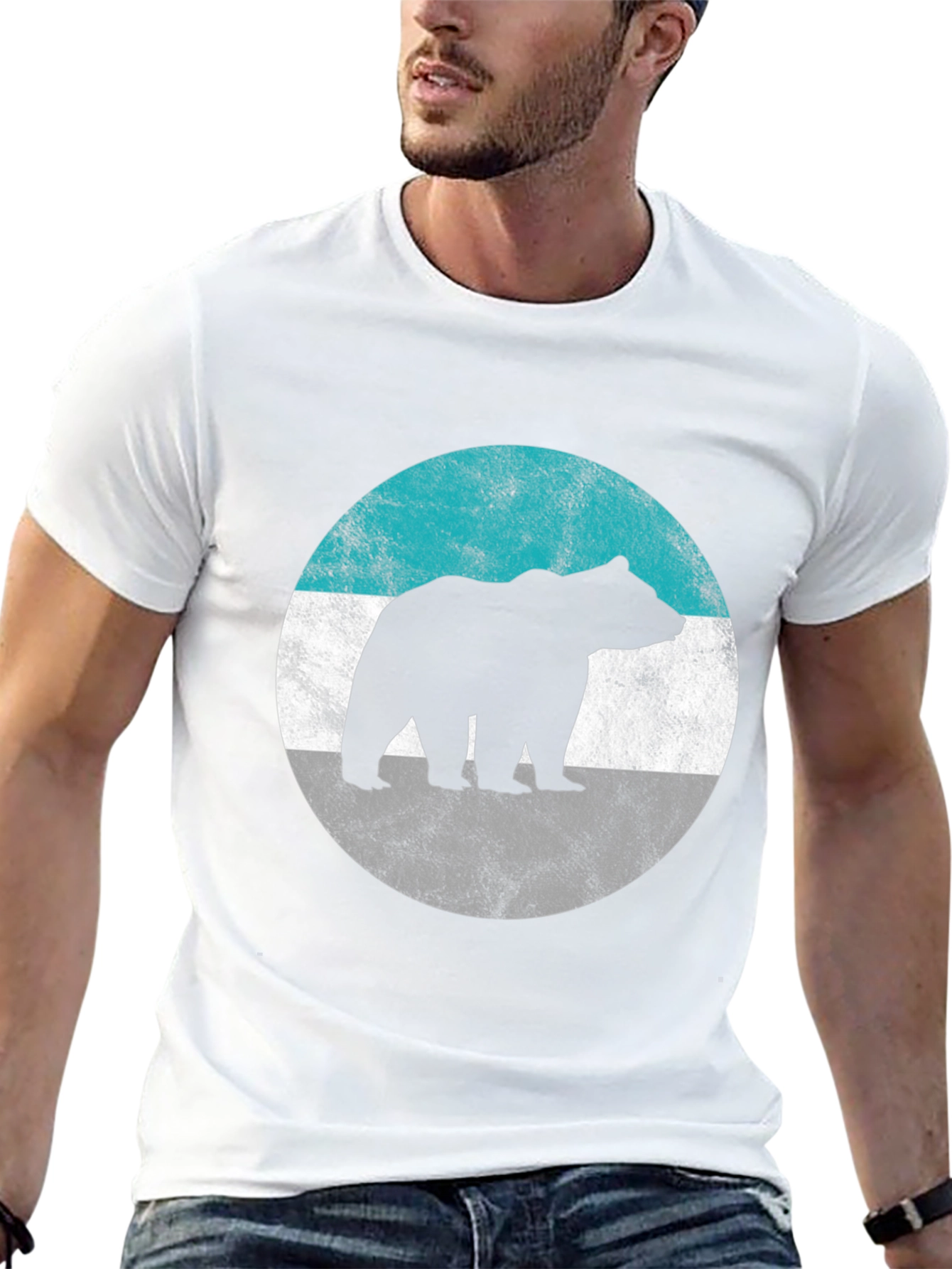 Bear Silhouette Graphic Tee - Mens Black Shirt