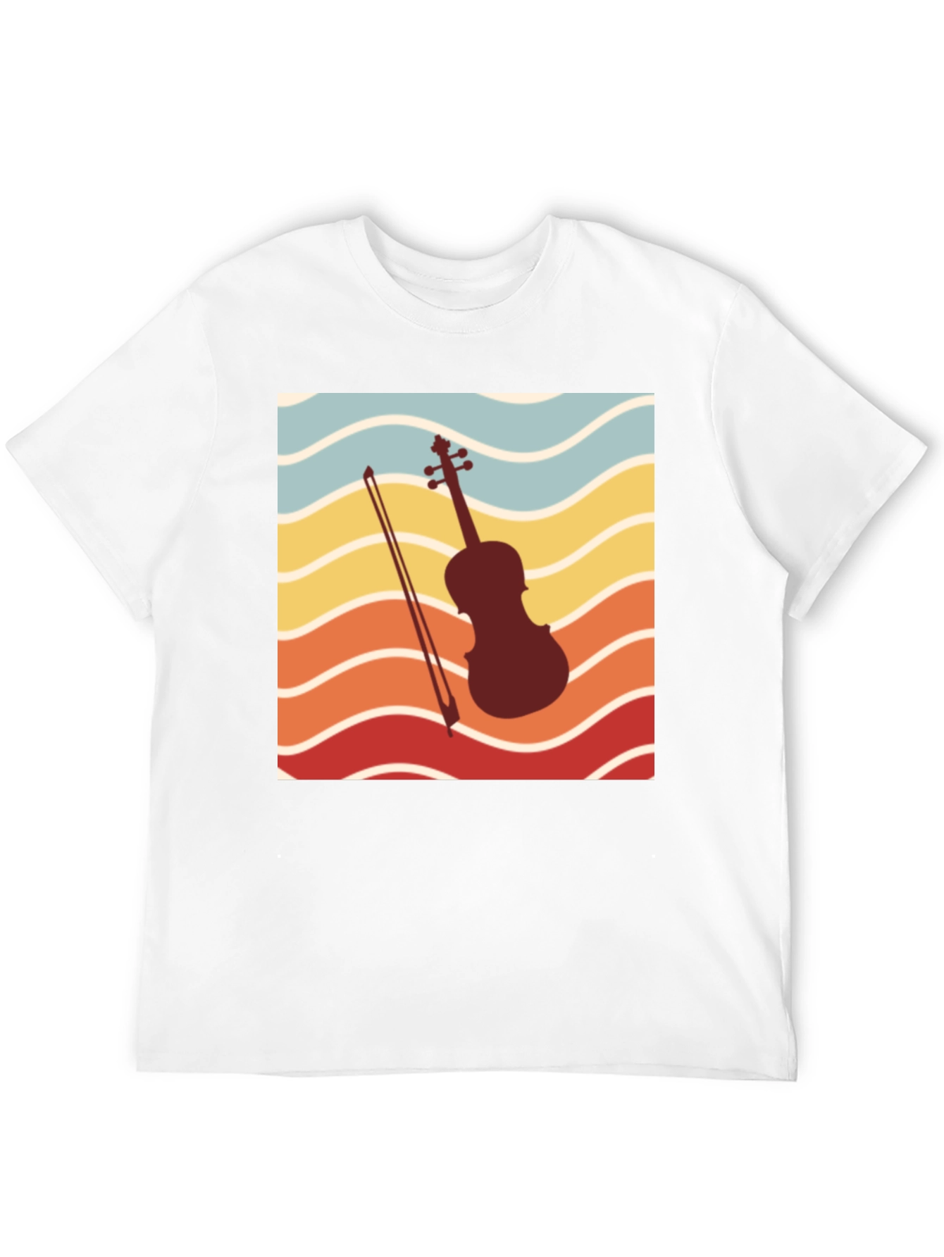 Retro Violin Sunset Graphic Tee