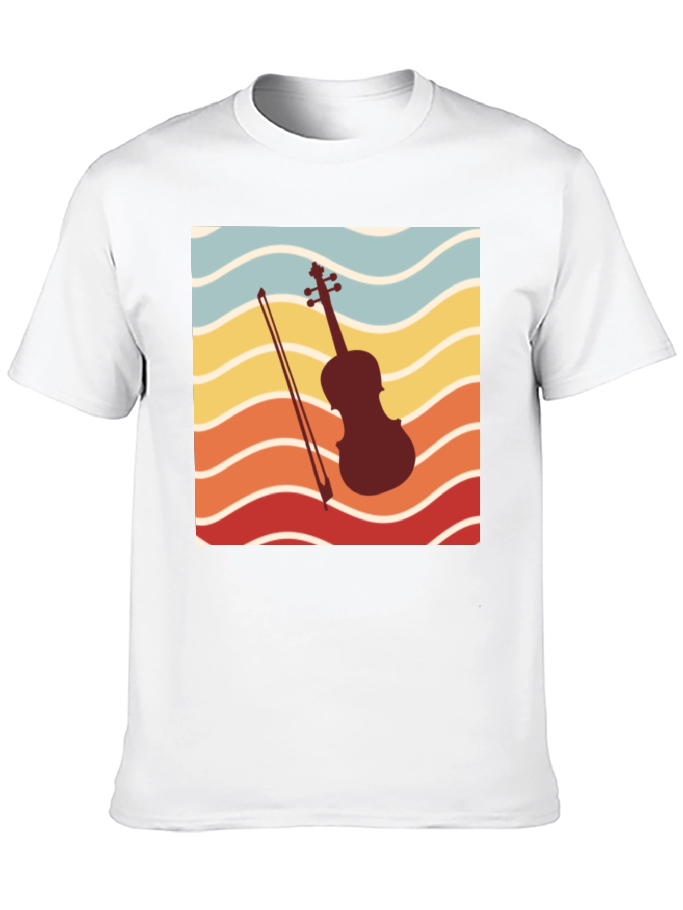 Retro Violin Sunset Graphic Tee