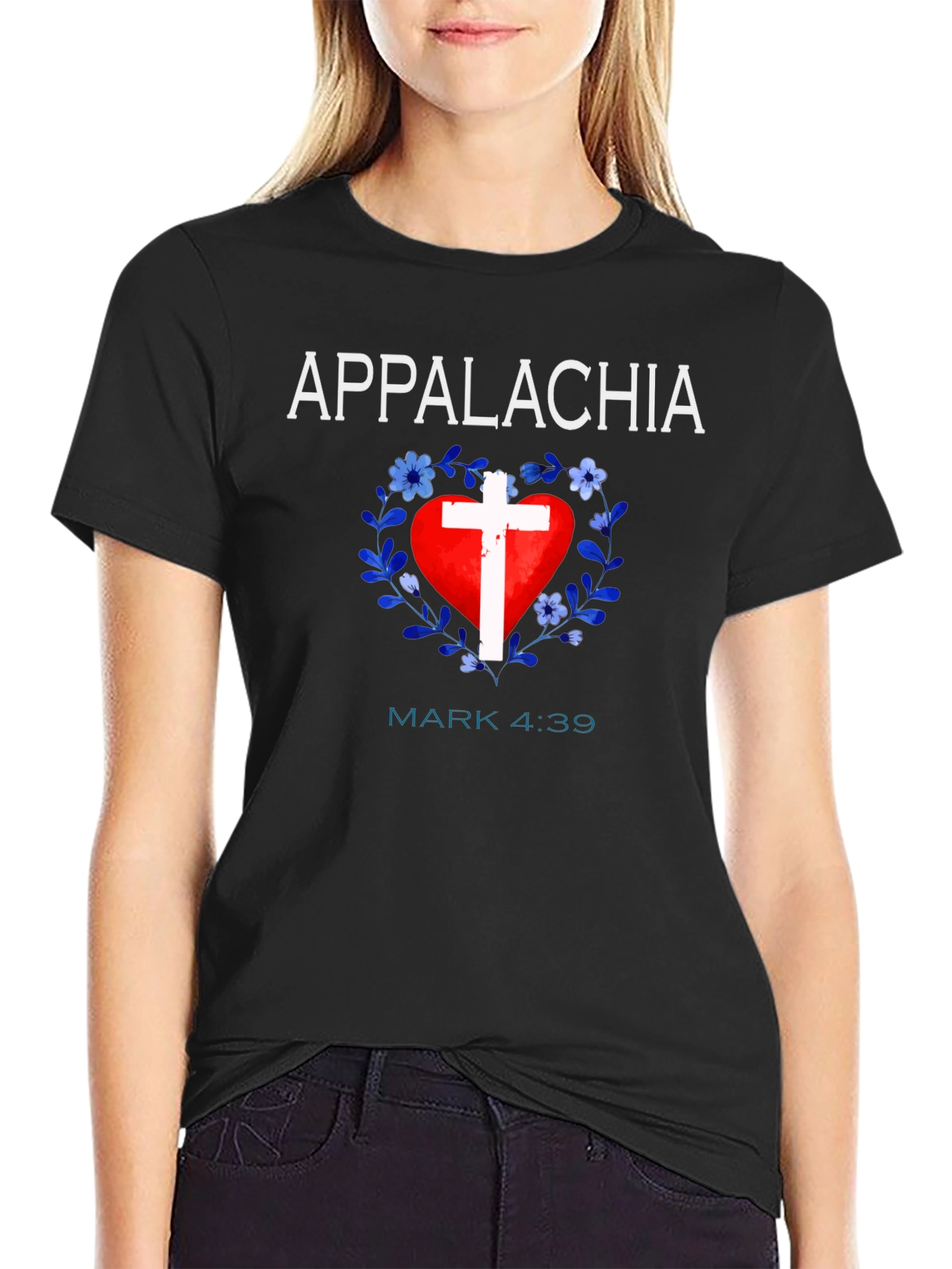 Appalachia Heart Cross Christian T-Shirt