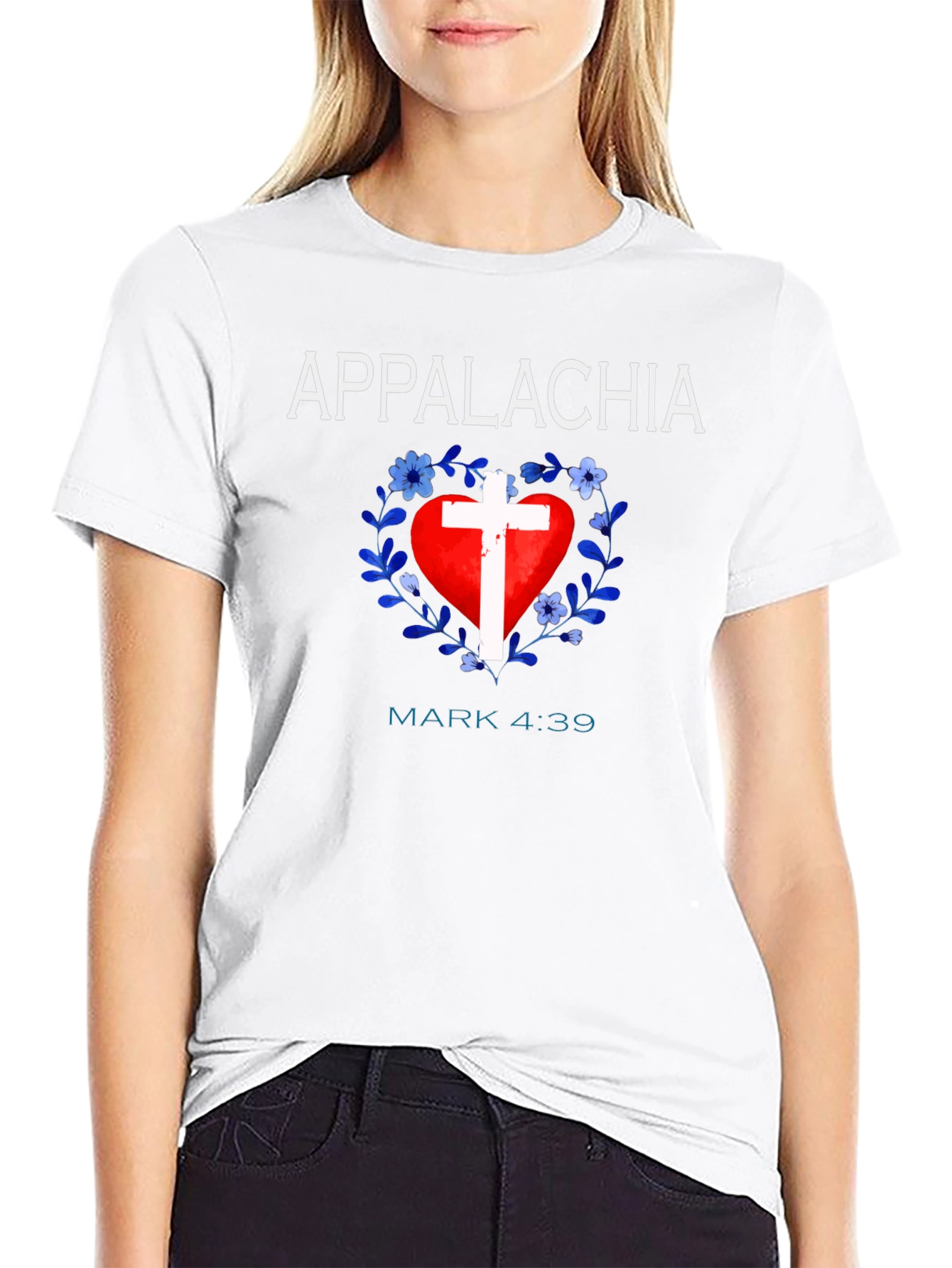 Appalachia Heart Cross Christian T-Shirt