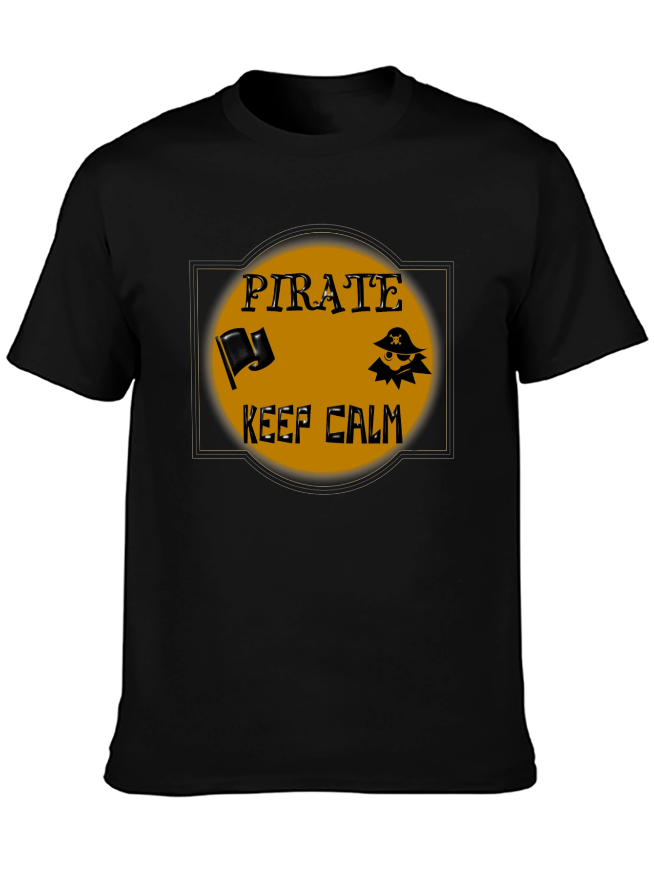 Pirate Keep Calm Black Graphic Tee