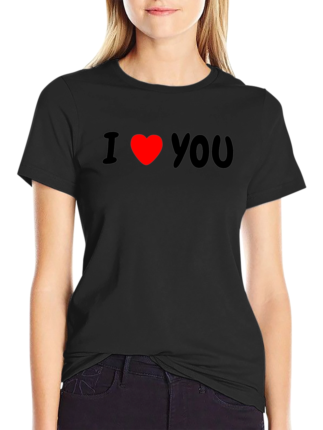 I Heart You Graphic T-Shirt - Black Casual Wear