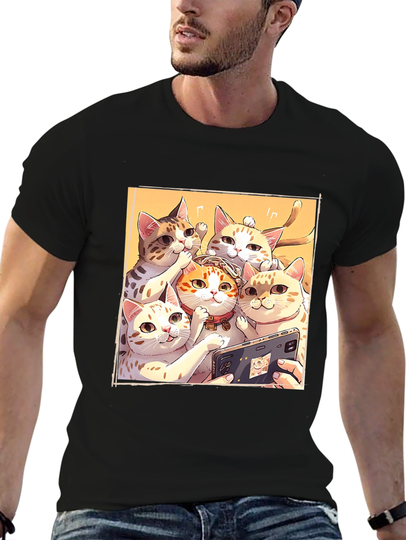Cats Taking Selfie Graphic T-Shirt