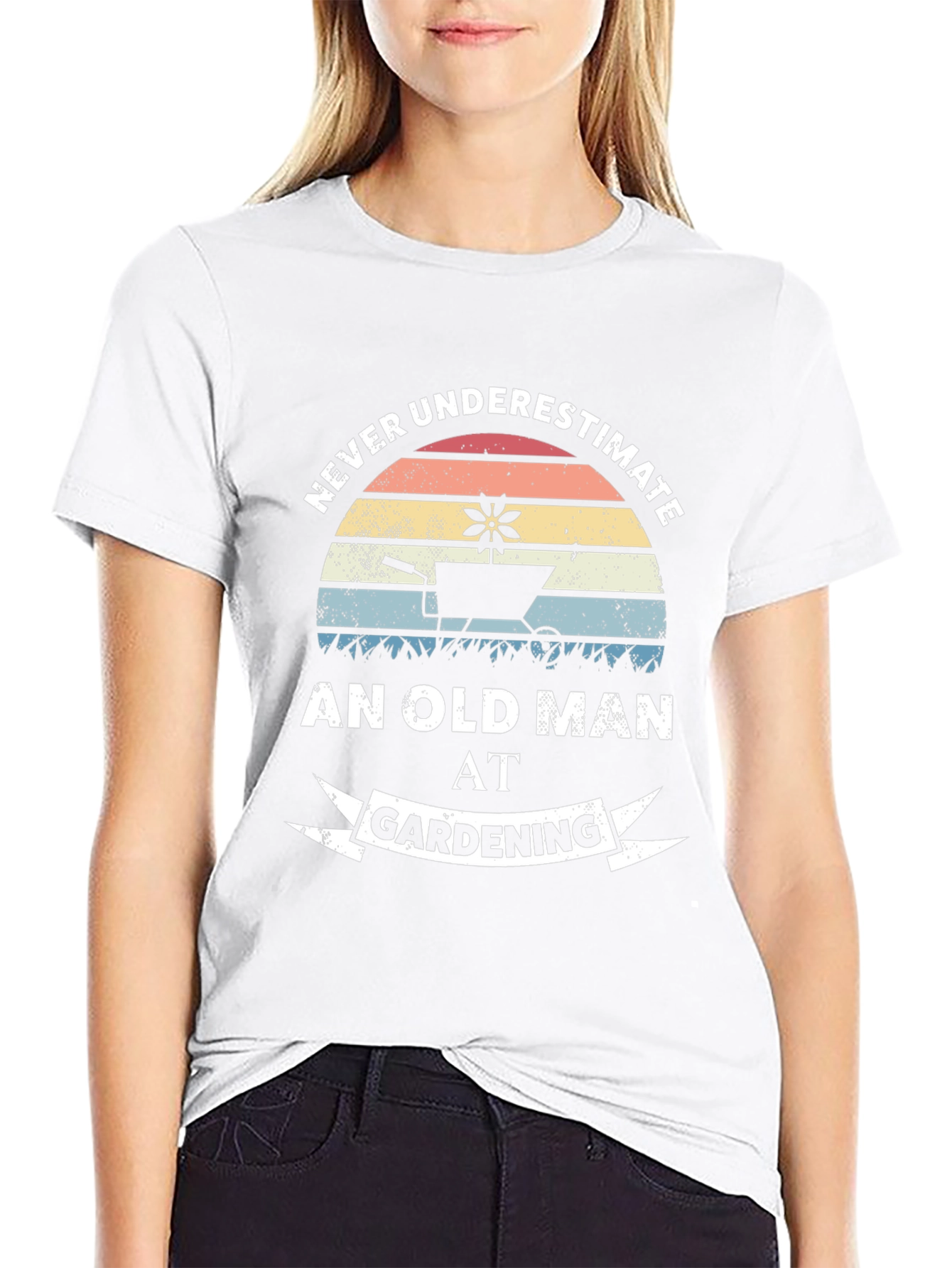 Never Underestimate Old Man Gardening T-Shirt