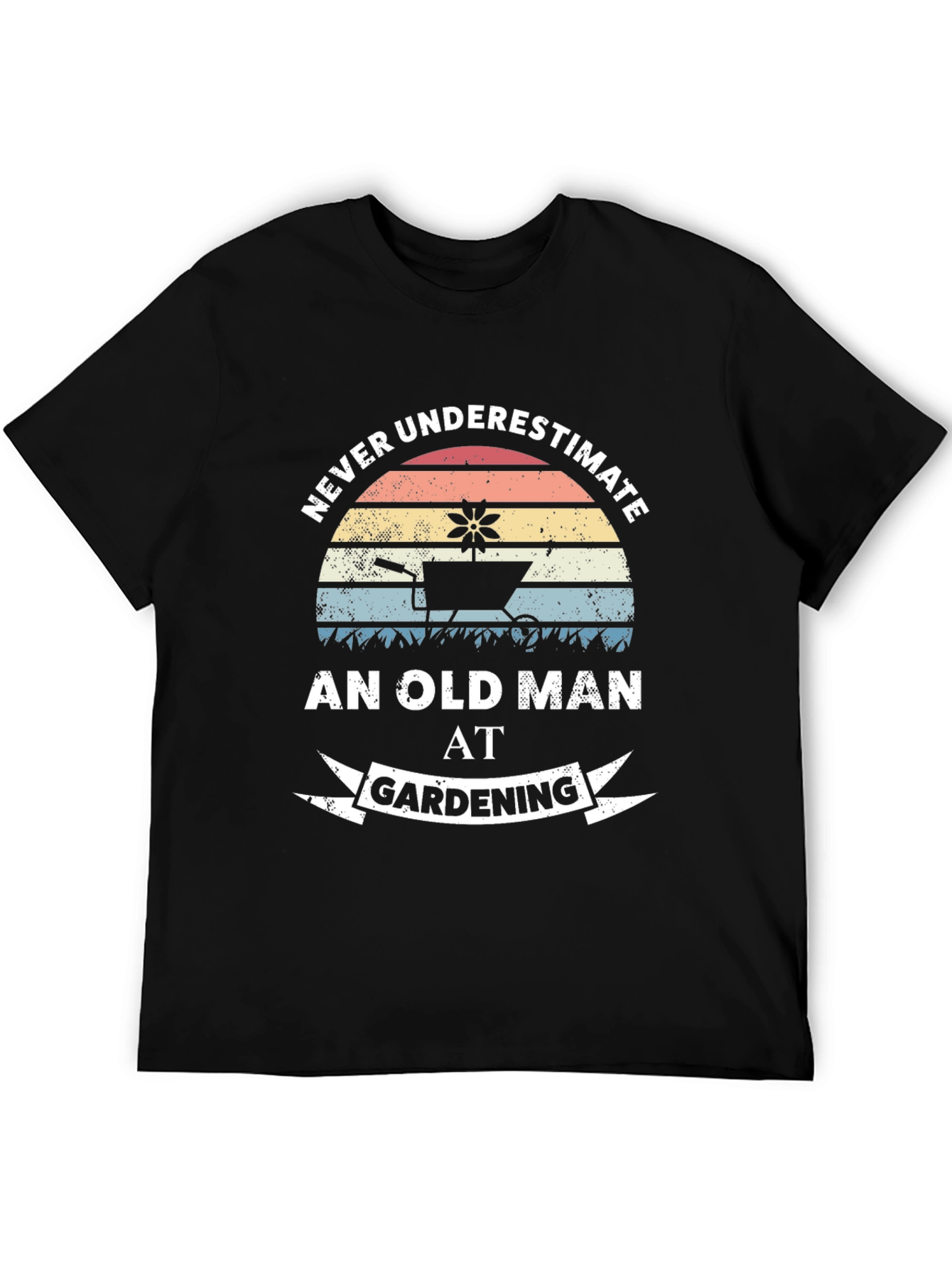 Never Underestimate Old Man Gardening T-Shirt
