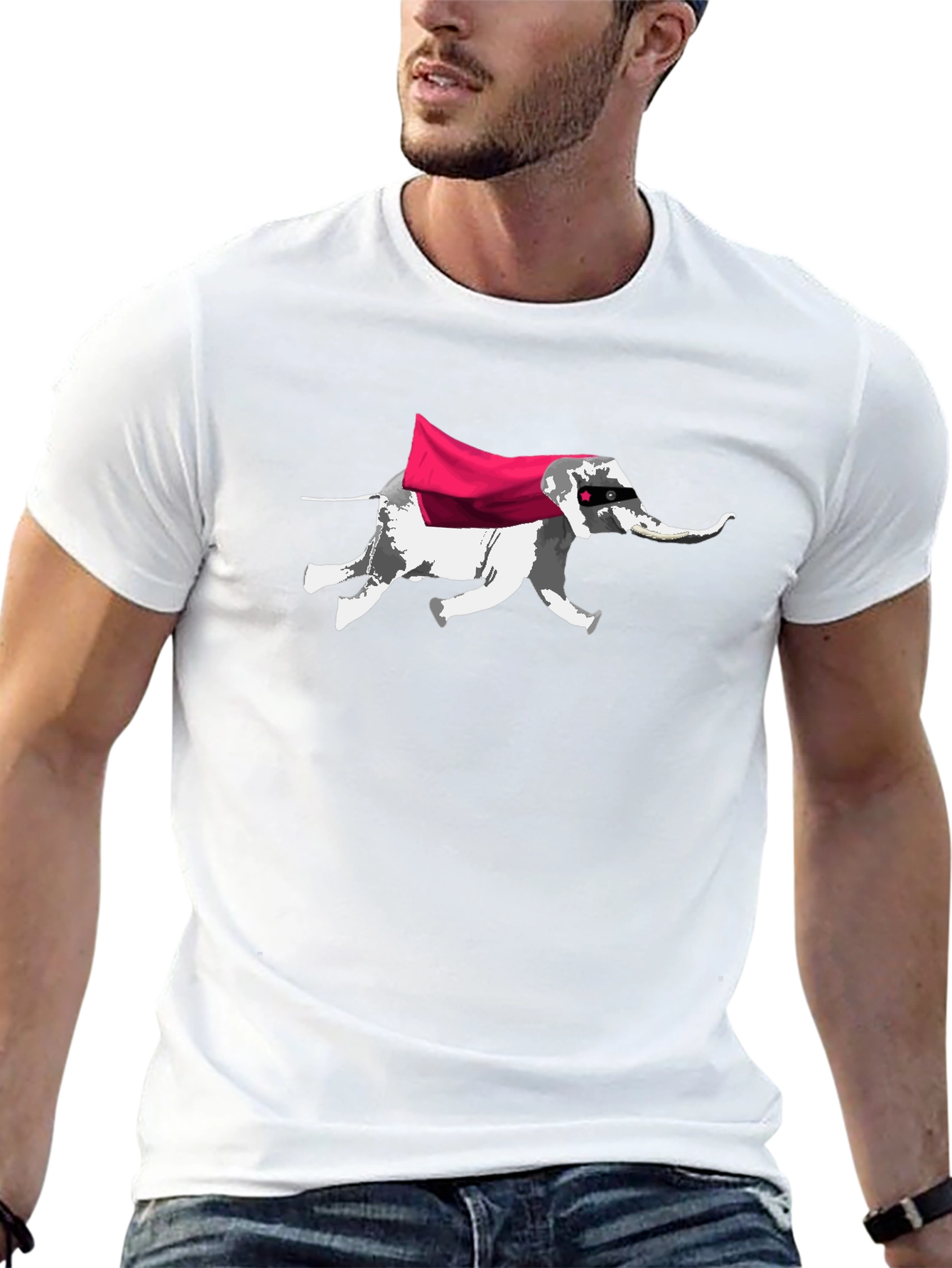 Super Elephant Graphic T-Shirt - Cool Animal Tee