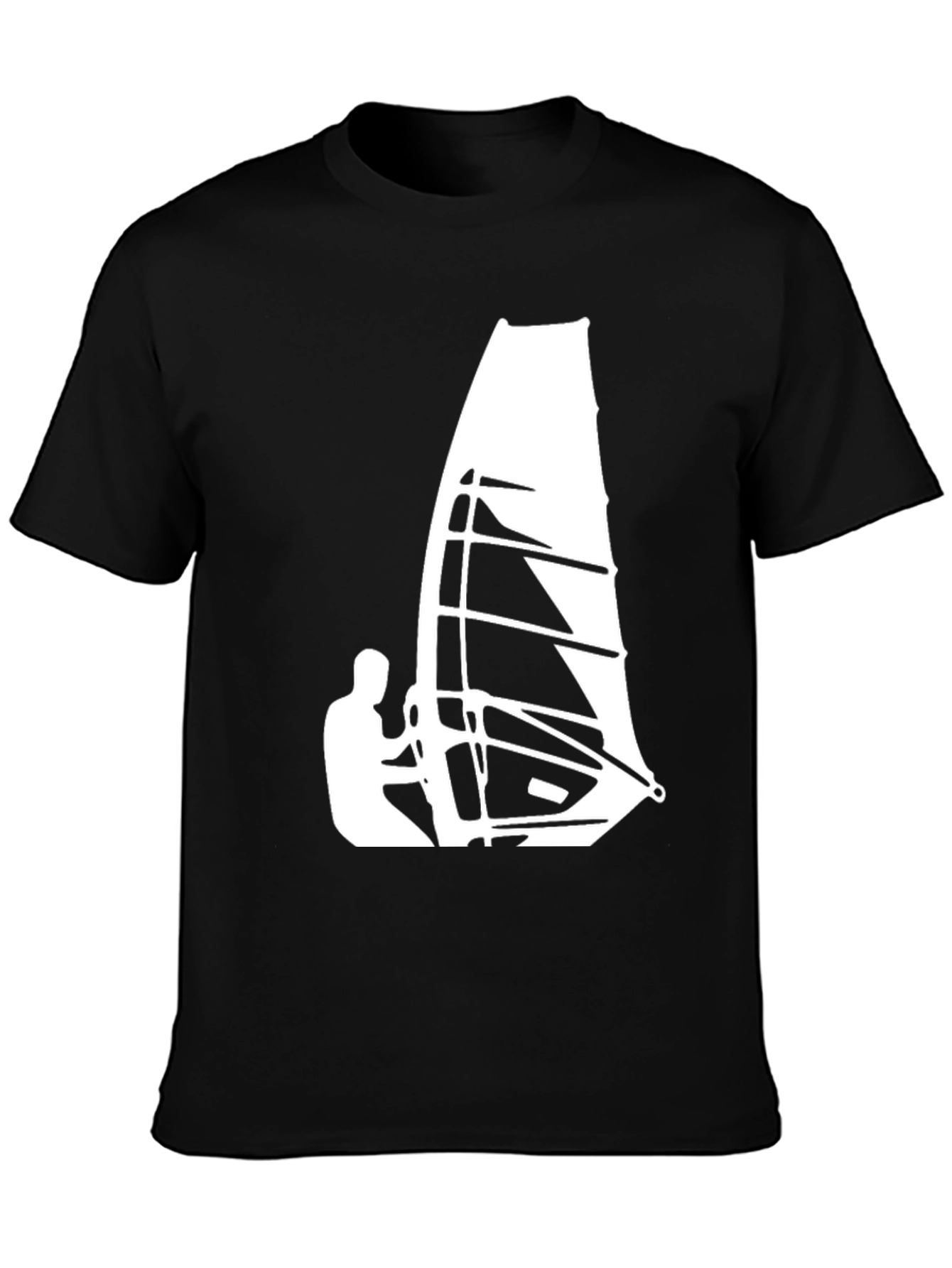 Windsurfer Graphic Tee - Black Cotton T-Shirt