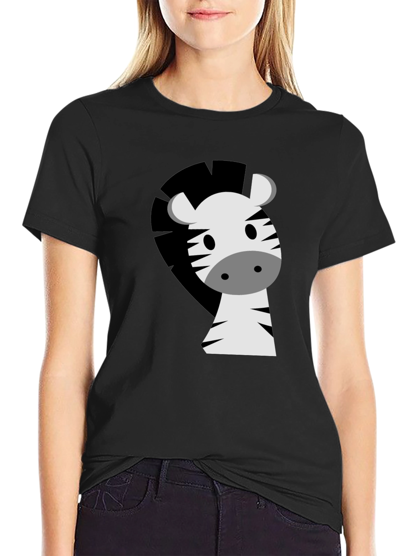 Zebra Graphic Tee - Cute Cartoon Animal T-Shirt
