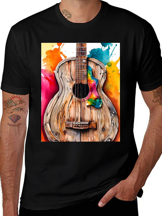 Watercolor Guitar Graphic Tee - Musicians Dream Shirt