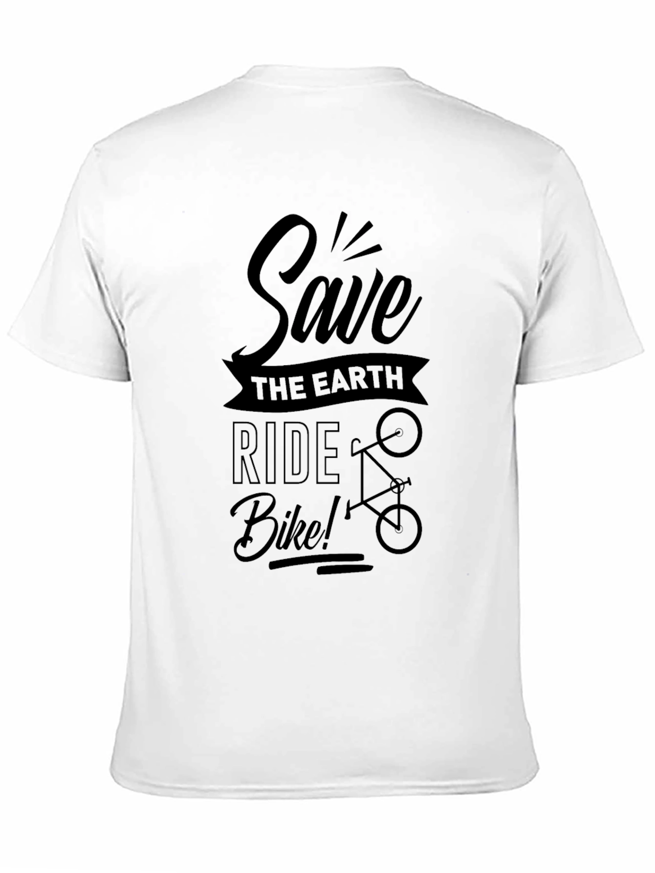 Save the Earth Ride Bike Black Graphic T-Shirt