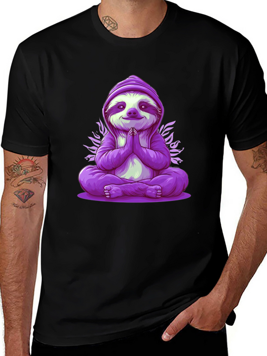 Meditating Sloth Graphic Tee - Relaxed Fit
